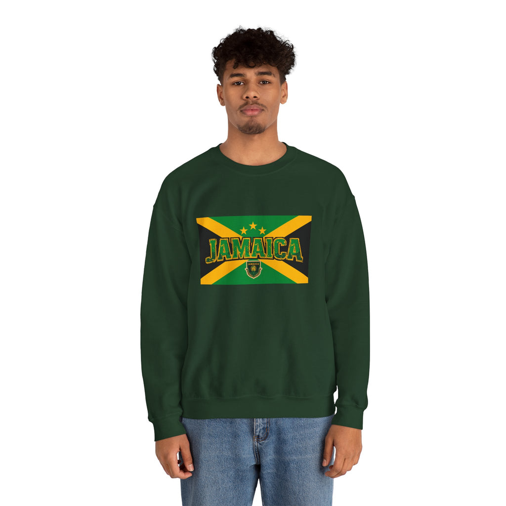 Jamaica Flag Crewneck Sweatshirt — Retro Jamaica Graphic Pullover