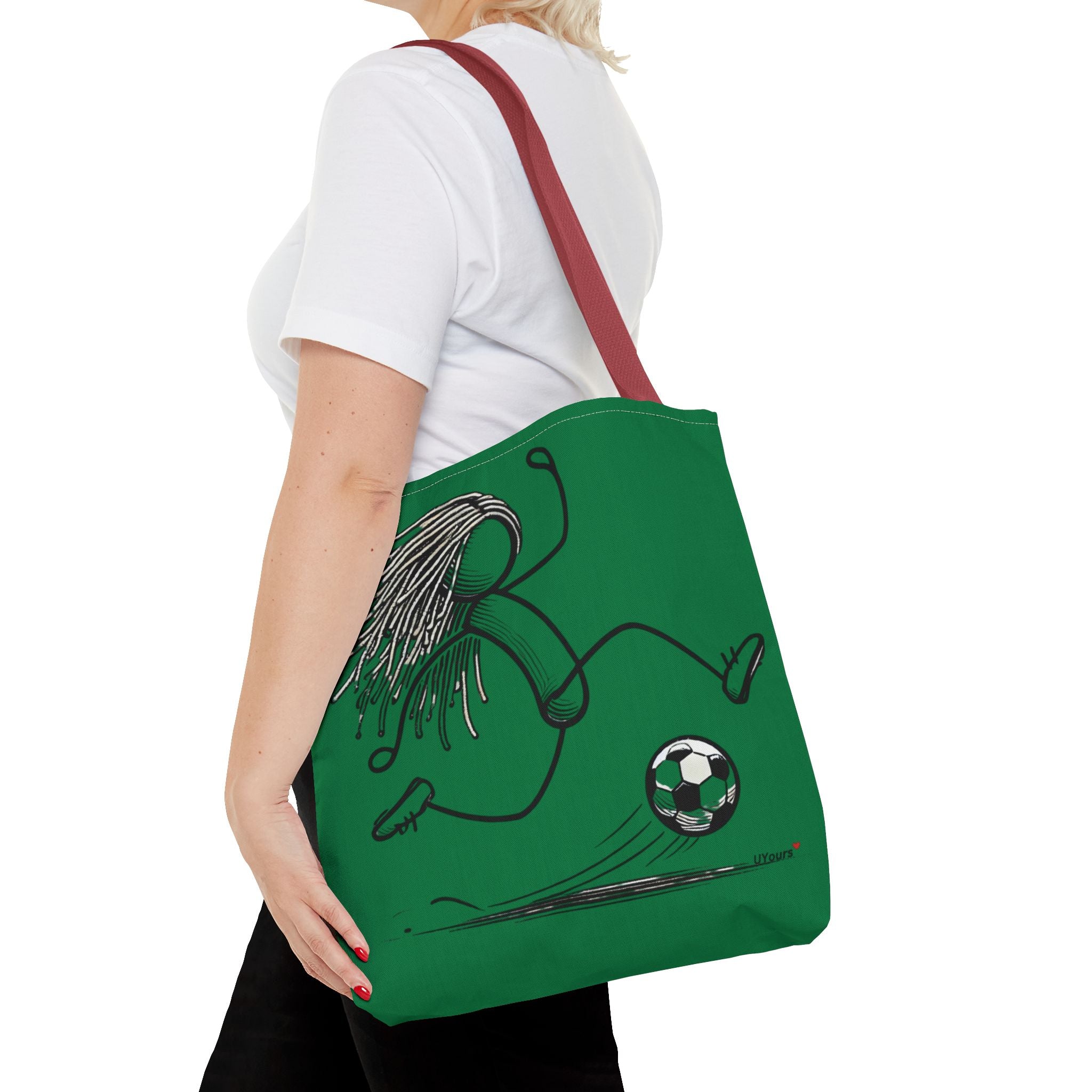 Soccer Girl Tote Bag – Green All-Over Print Sports Tote
