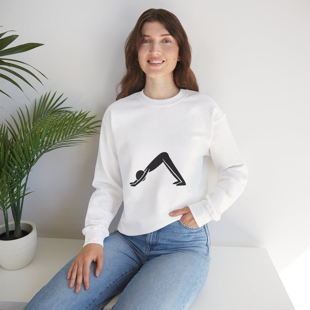 Yoga Downward Dog Crewneck Sweatshirt — Minimal Yoga Pose Pullover