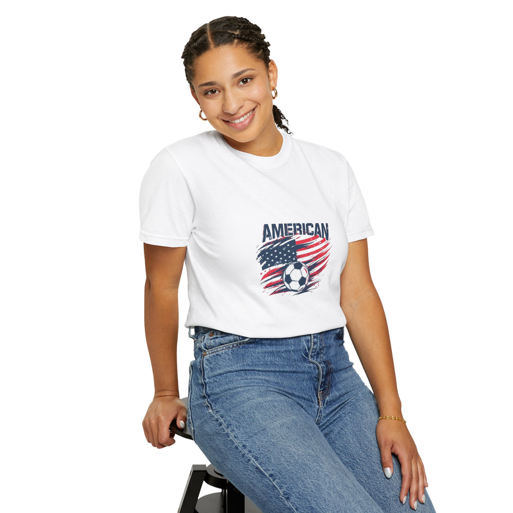 Soccer USA T-Shirt – "American" Flag & Soccer Ball Graphic