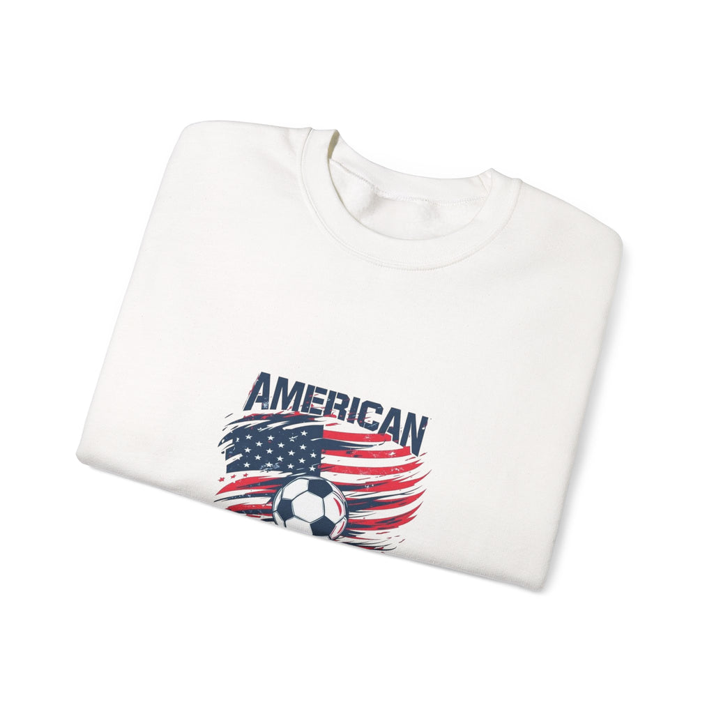 American Soccer Crewneck Sweatshirt — USA Flag & Soccer Ball Graphic
