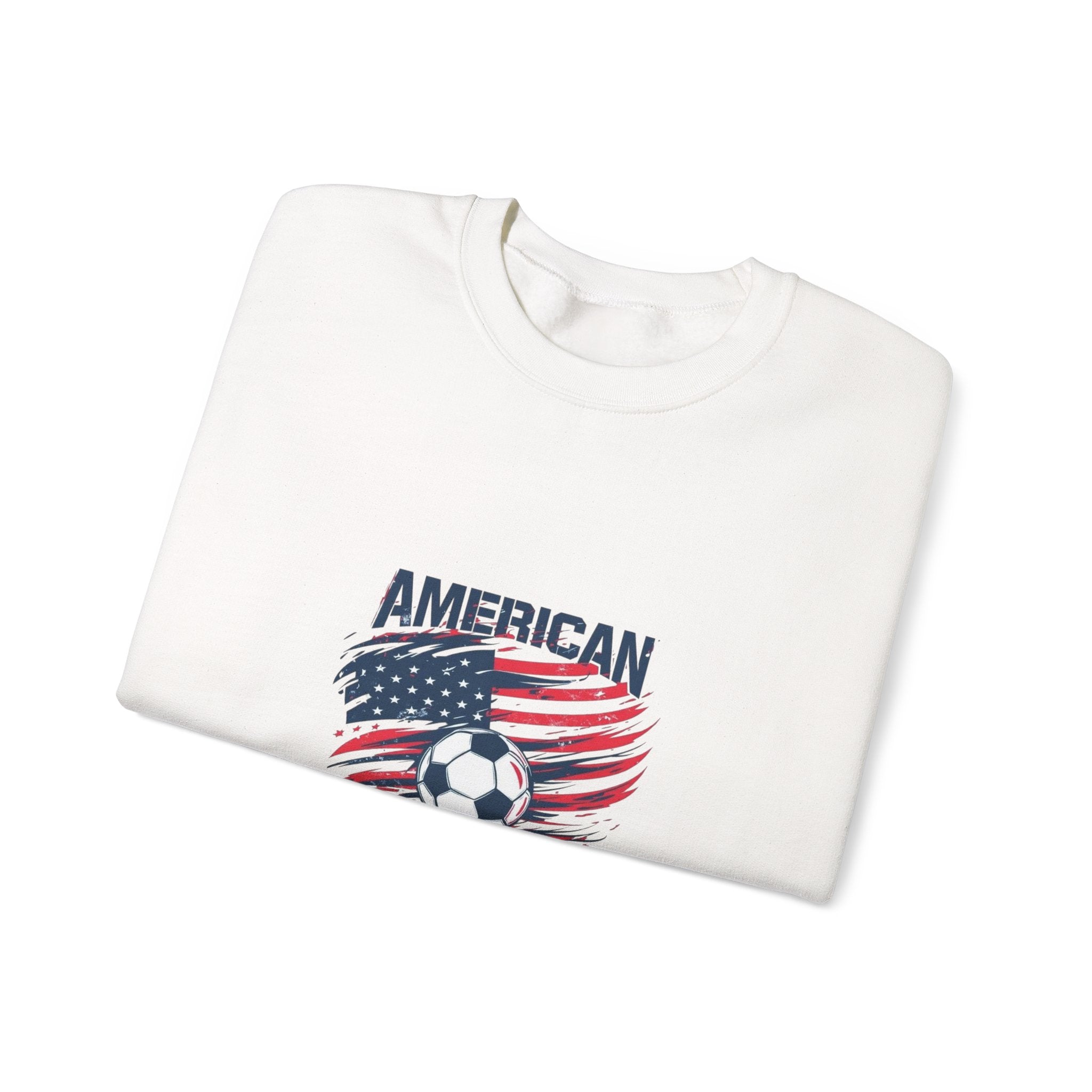 American Soccer Crewneck Sweatshirt — USA Flag & Soccer Ball Graphic