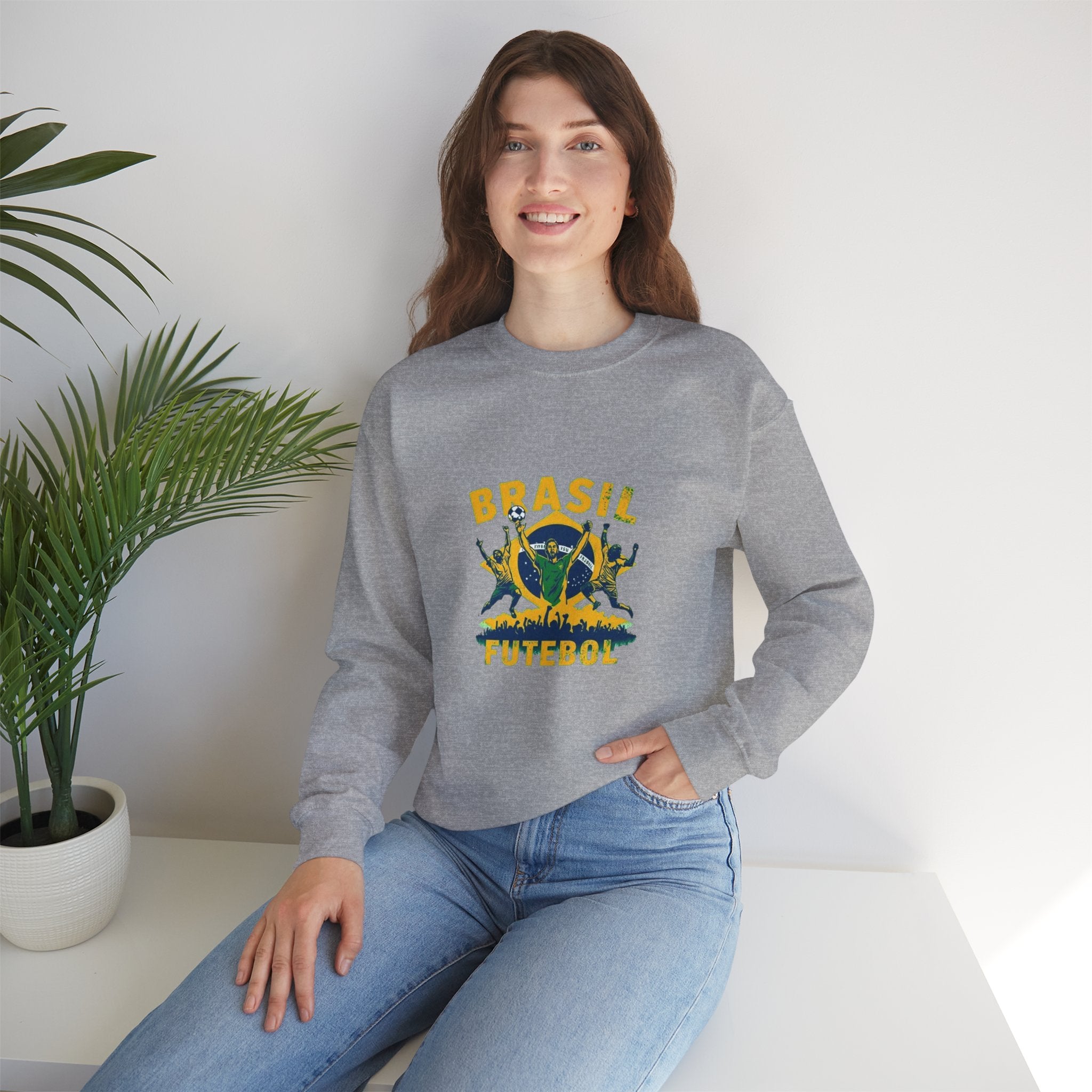 Brasil Futebol Crewneck Sweatshirt — Brazilian Soccer Graphic Pullover