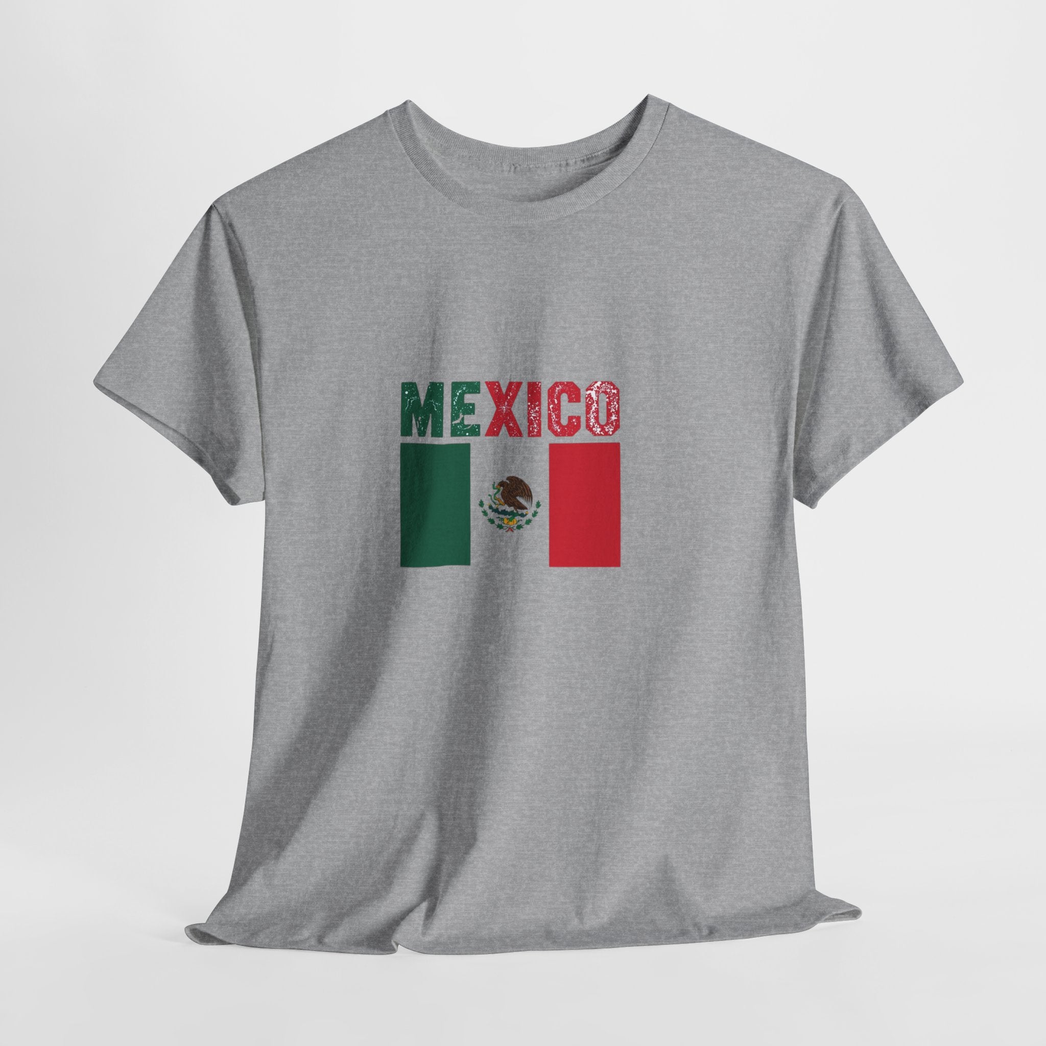 Mexico Flag T‑Shirt – Distressed Mexico Text with Mexican Flag Graphic