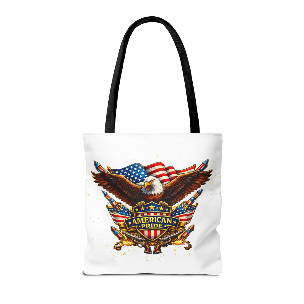 Patriotic USA Tote Bag — American Pride Eagle & Flag All-Over Print