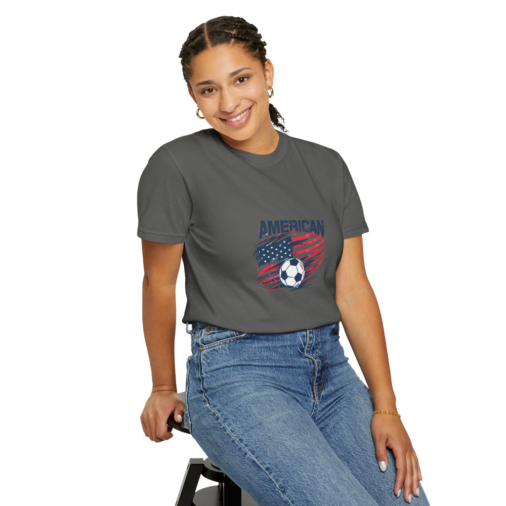 Soccer USA T-Shirt – "American" Flag & Soccer Ball Graphic