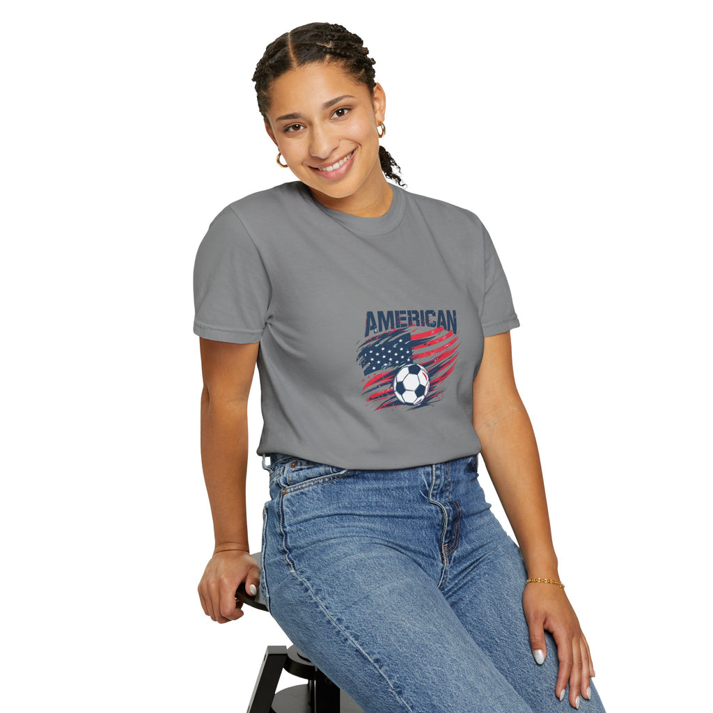 Soccer USA T-Shirt – "American" Flag & Soccer Ball Graphic