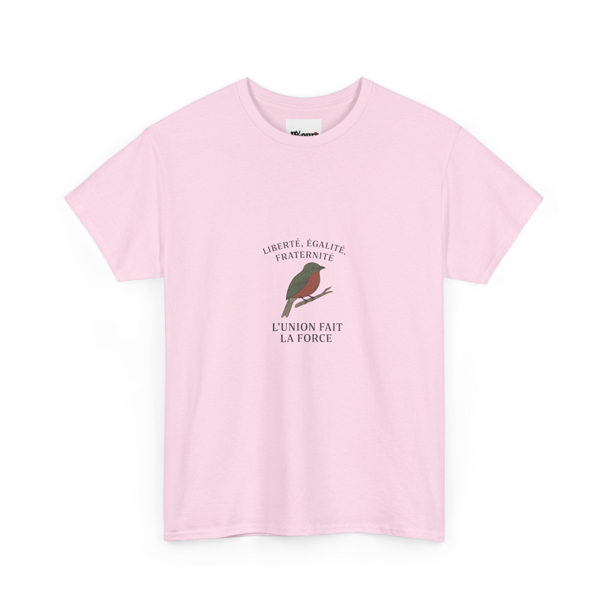 Robin Illustration Tee | French Text 'L'union Fait La Force'