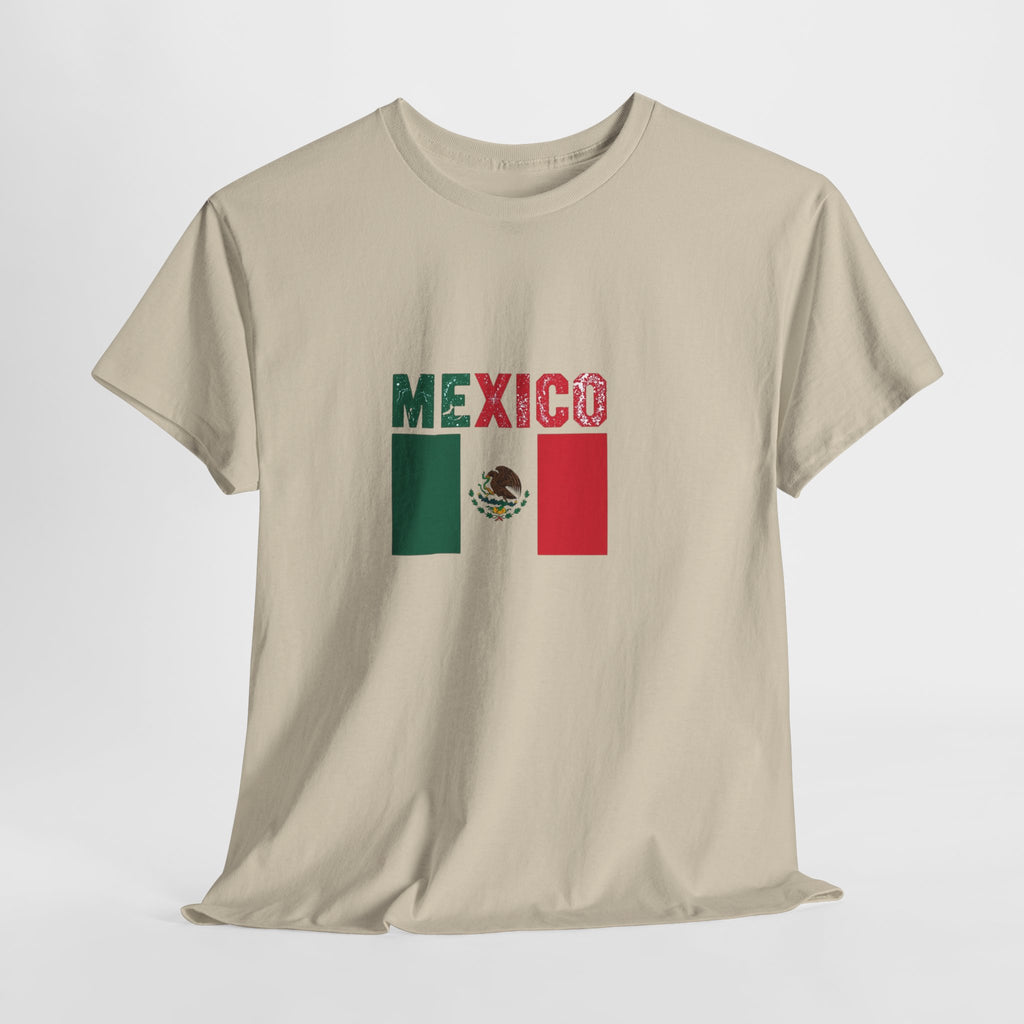 Mexico Flag T‑Shirt – Distressed Mexico Text with Mexican Flag Graphic