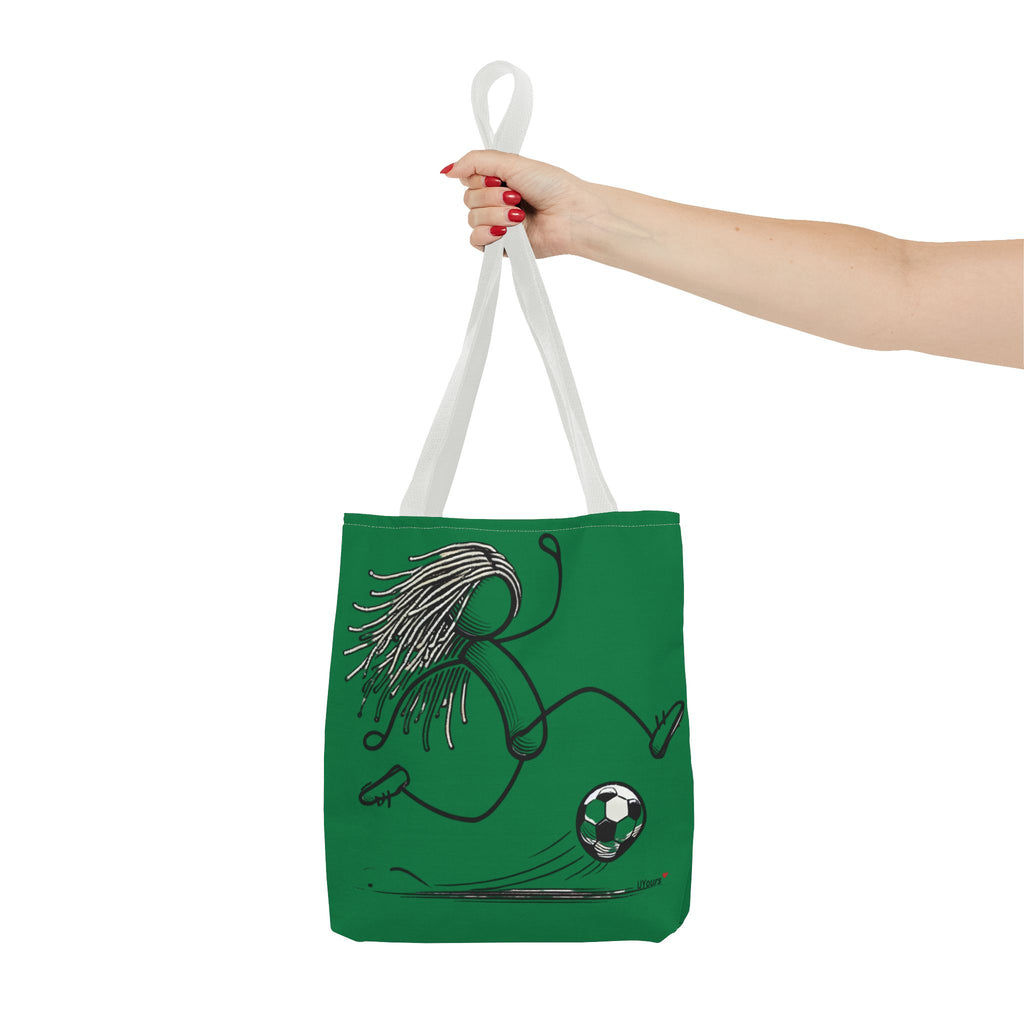 Soccer Girl Tote Bag – Green All-Over Print Sports Tote