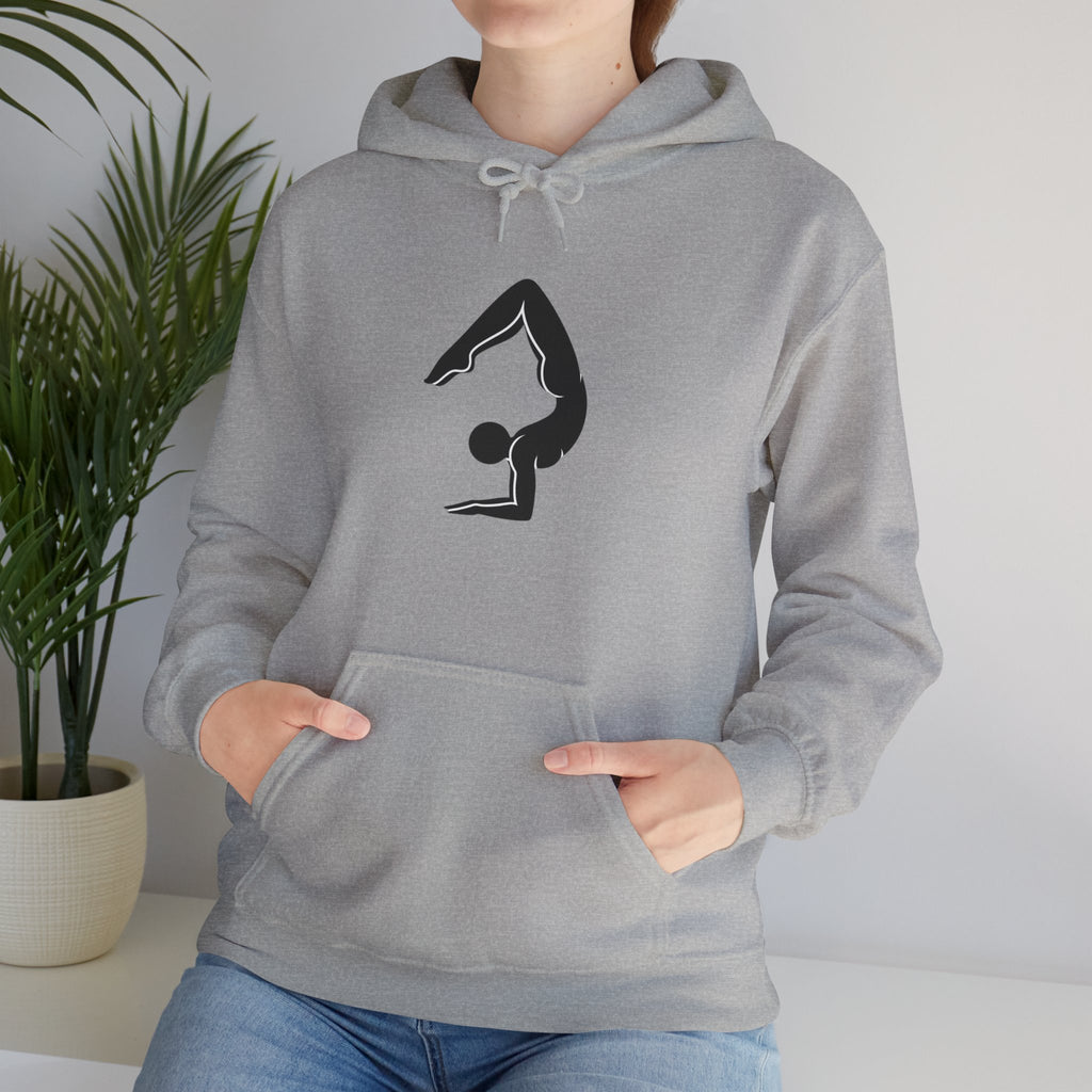 Yoga Pose Hoodie — Minimal Handstand Silhouette Sweatshirt