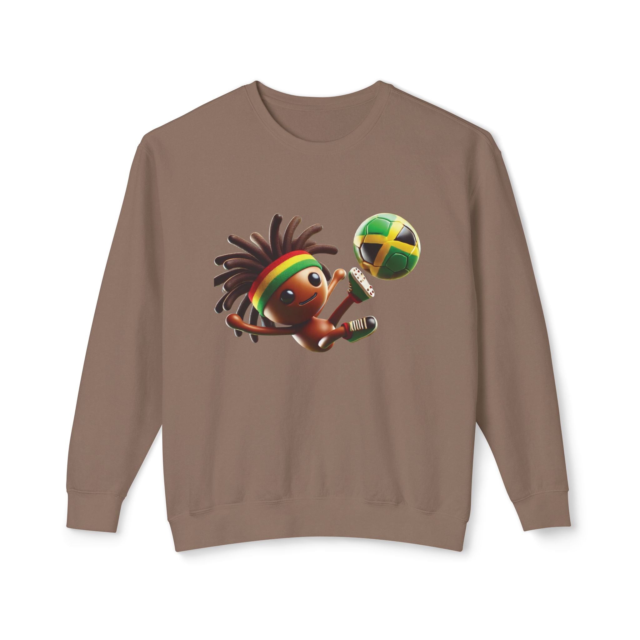 Unisex Lightweight Crewneck Sweatshirt Jamaica Soccer Dreadlocks