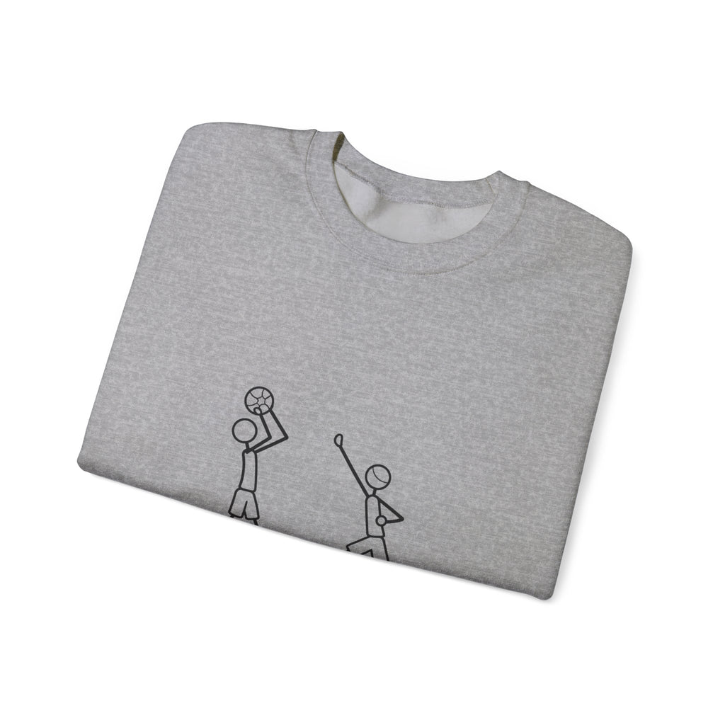 Minimal Line Basketball Players Sweatshirt | Simple Sports Graphic