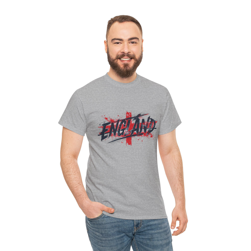 England Graphic T-Shirt — Grunge St. George Cross Football Fan Tee