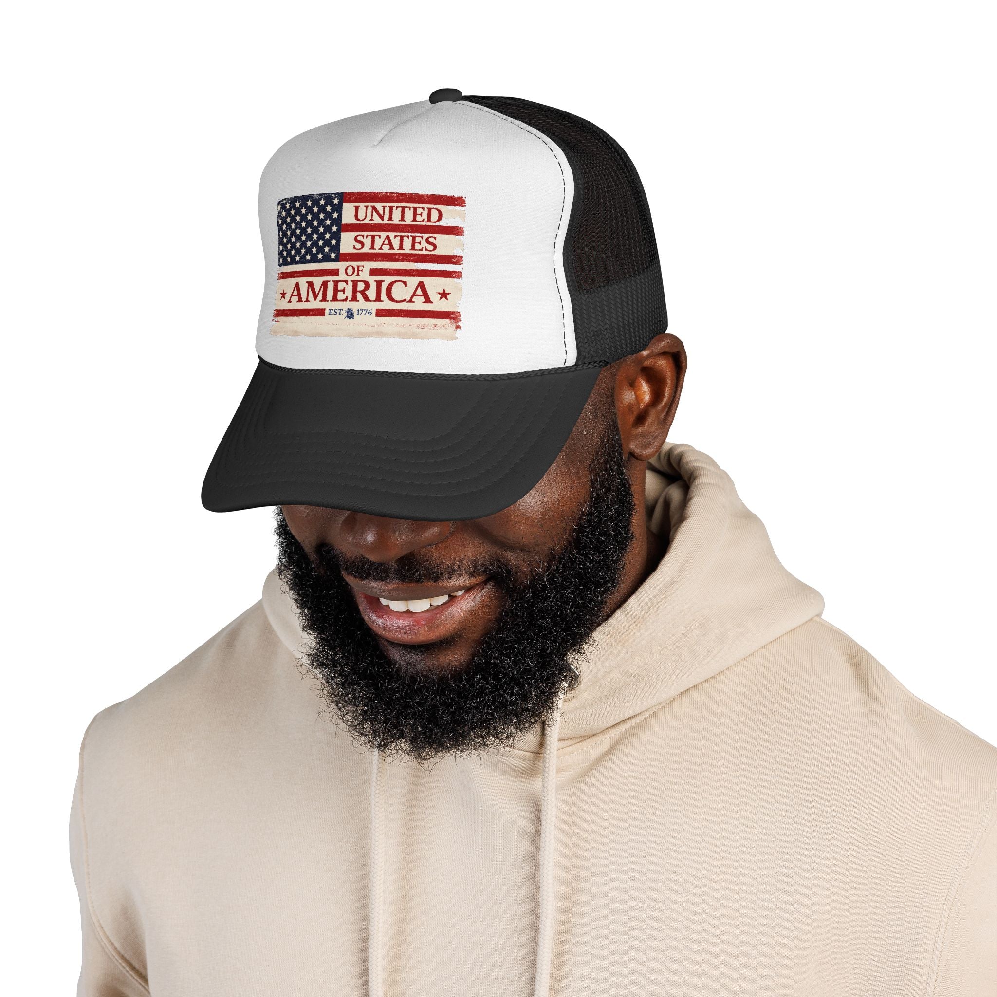 United States of America Flag Trucker Cap | Vintage American Flag Mesh Hat