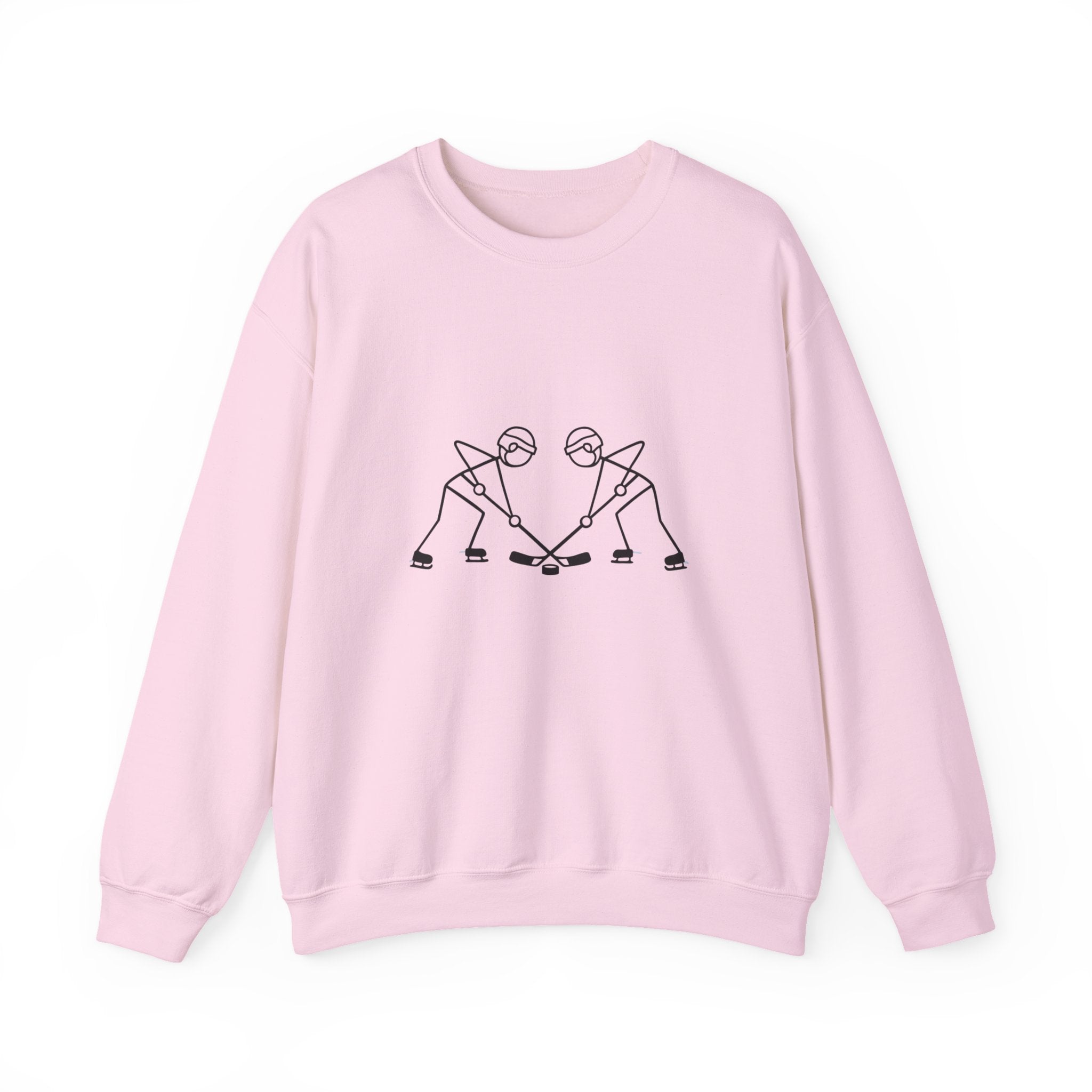 Minimal Line Art Hockey Players Crewneck Sweatshirt | Sports Graphic