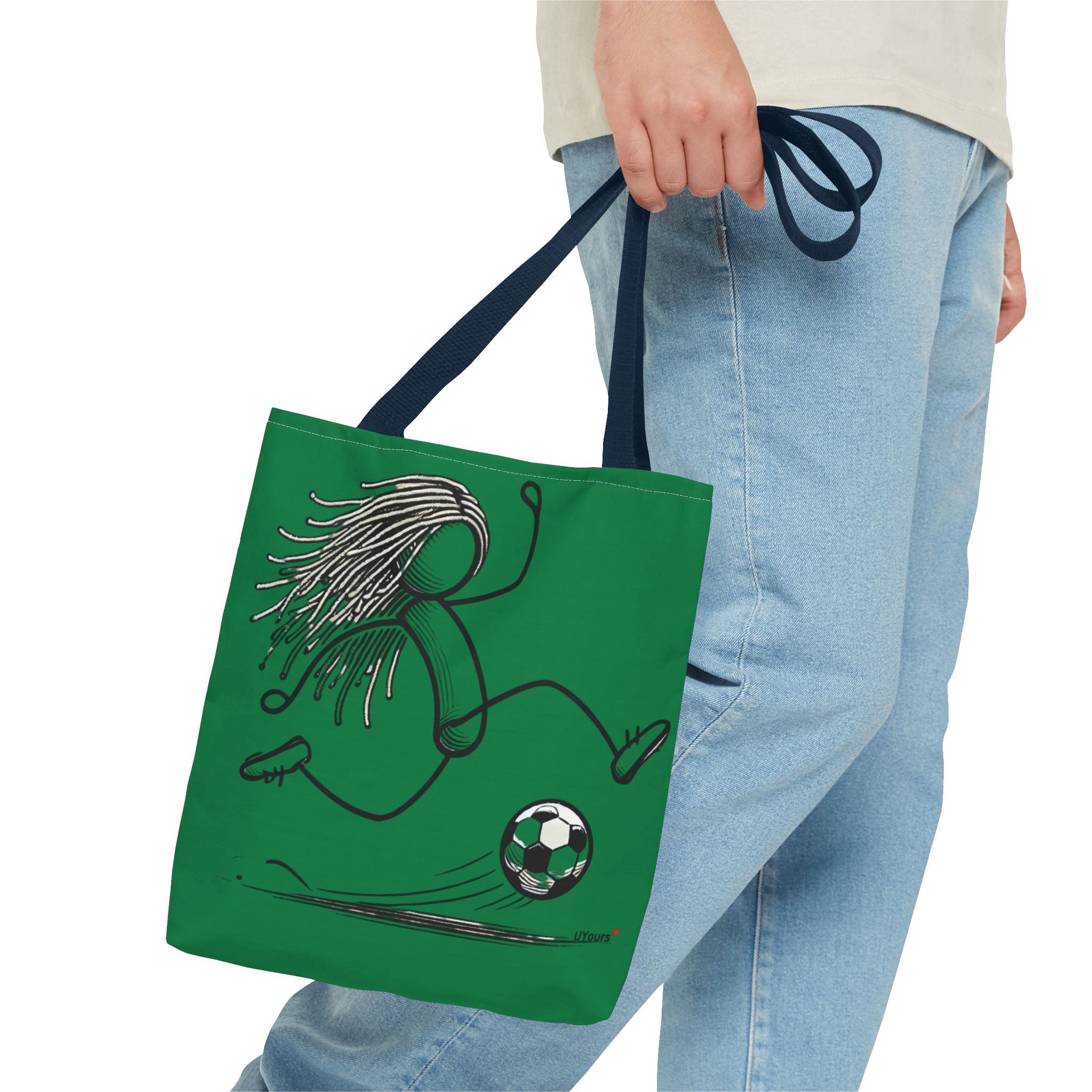 Soccer Girl Tote Bag – Green All-Over Print Sports Tote