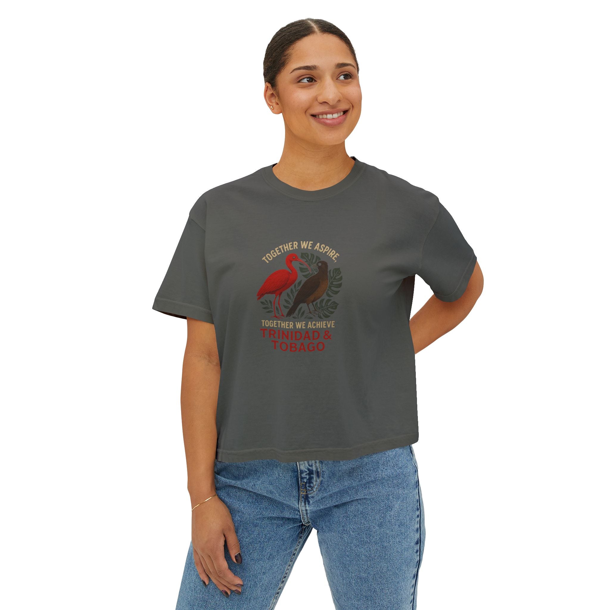 Trinidad & Tobago Graphic Tee — 'Together We Achieve' Women’s Boxy Shirt