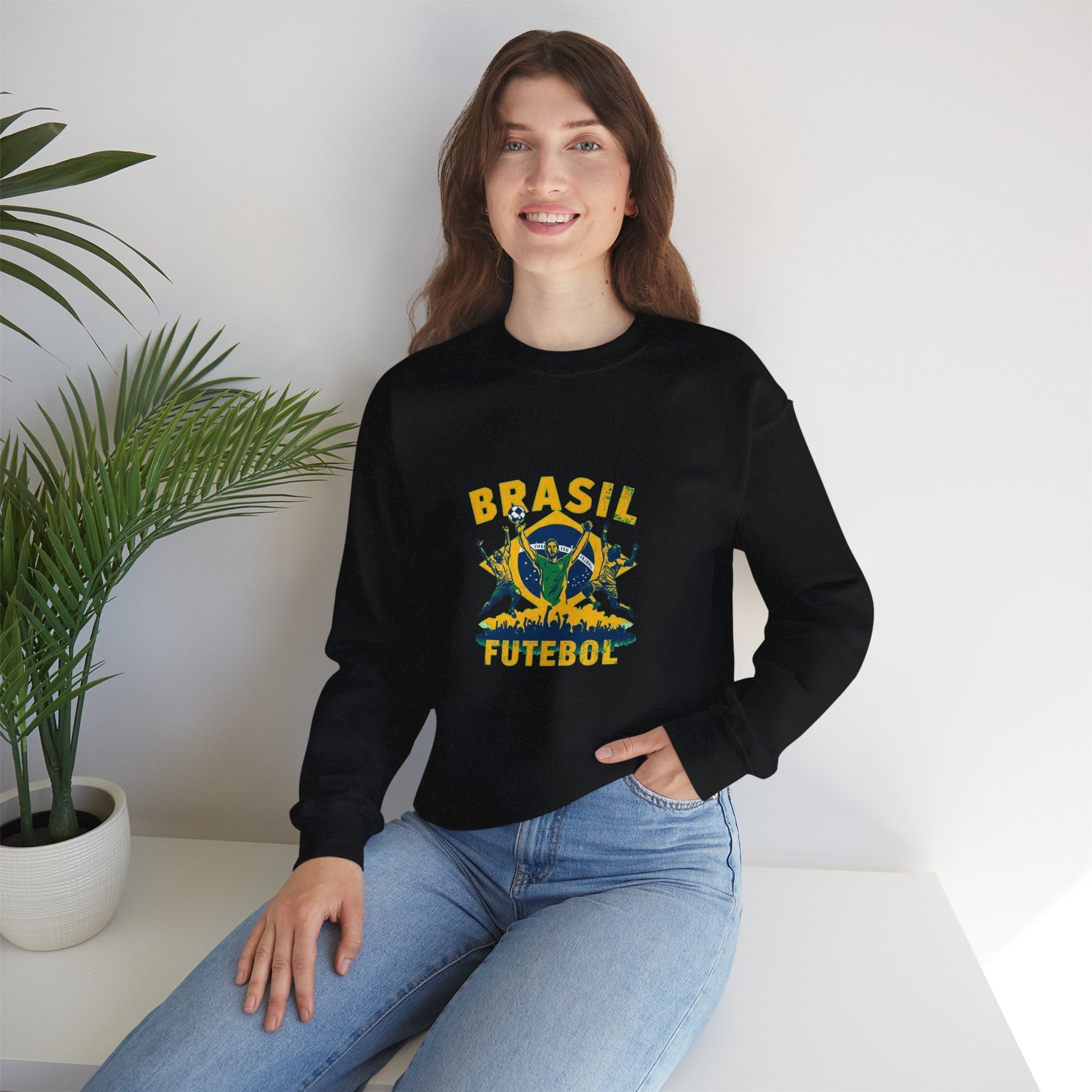 Brasil Futebol Crewneck Sweatshirt — Brazilian Soccer Graphic Pullover