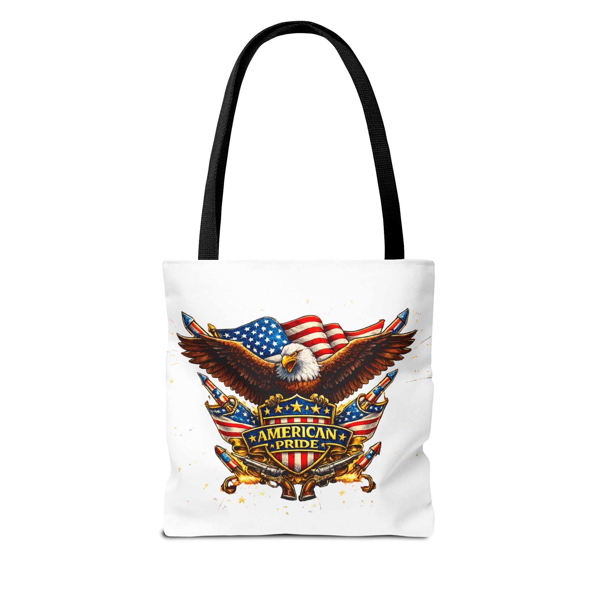Patriotic USA Tote Bag — American Pride Eagle & Flag All-Over Print