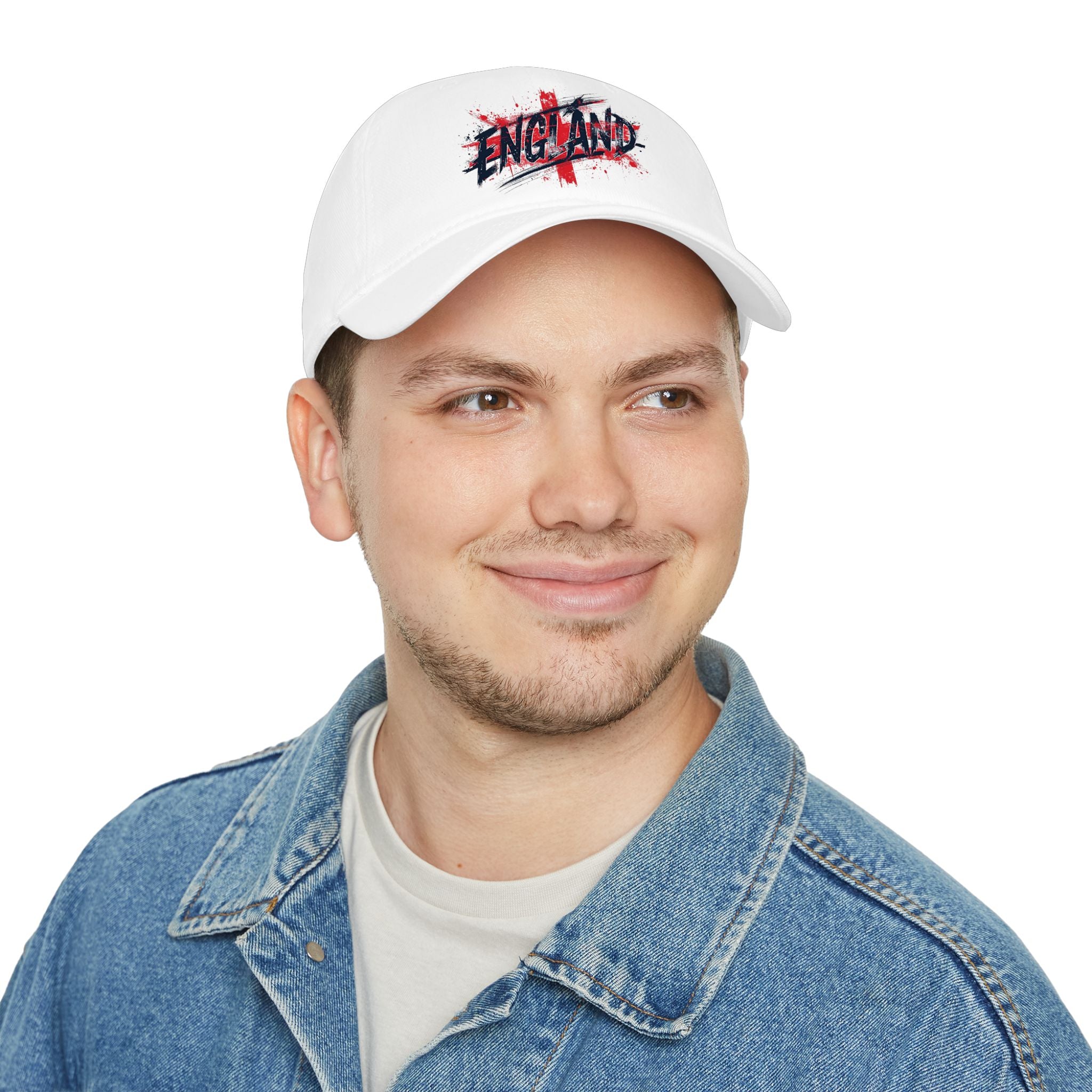 England Flag Baseball Cap – Grunge 'England' Logo Low Profile Hat, Patriotic Soccer Fan Gift