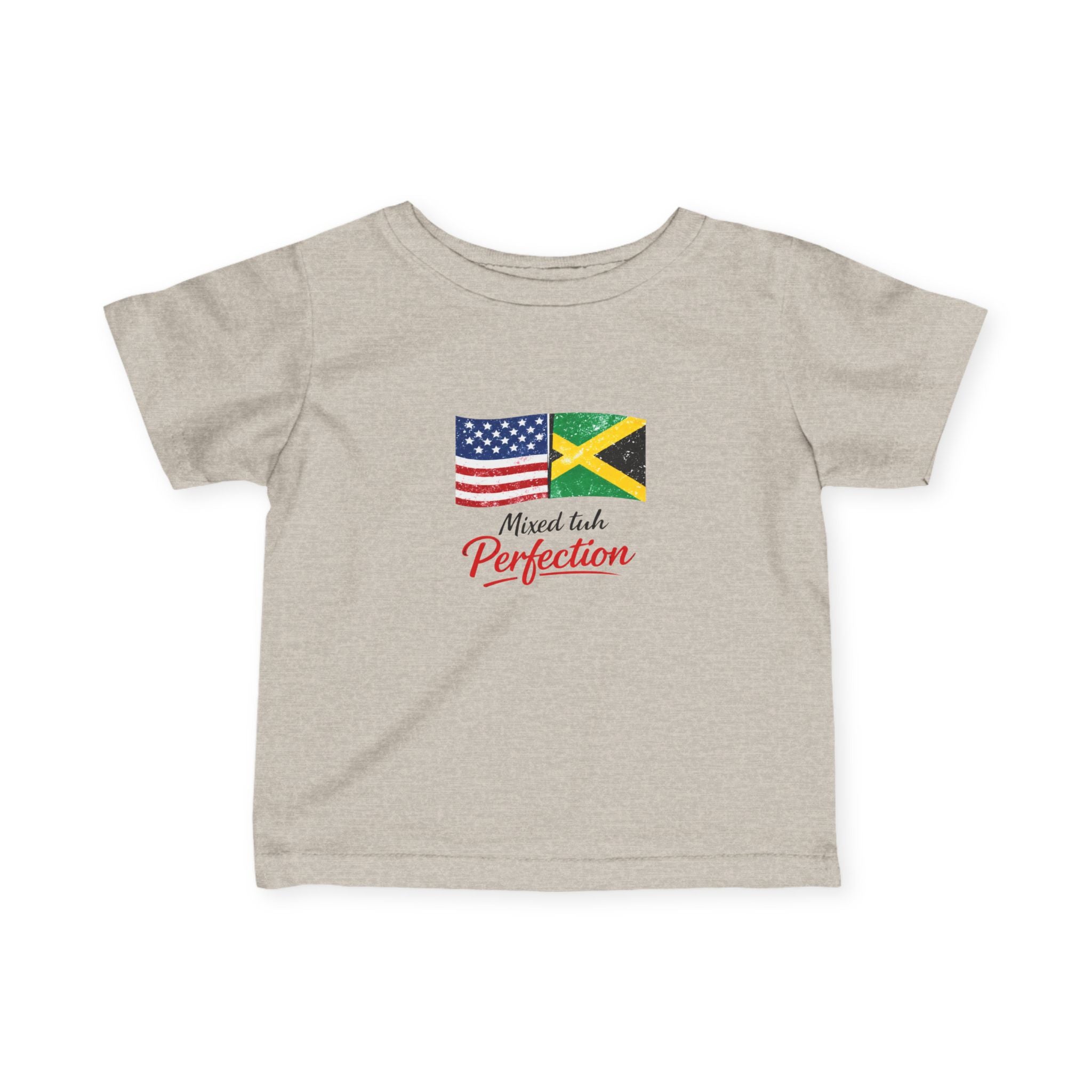 Infant Tee - "Mixed Into Perfection" USA & Jamaica Flag Baby Shirt