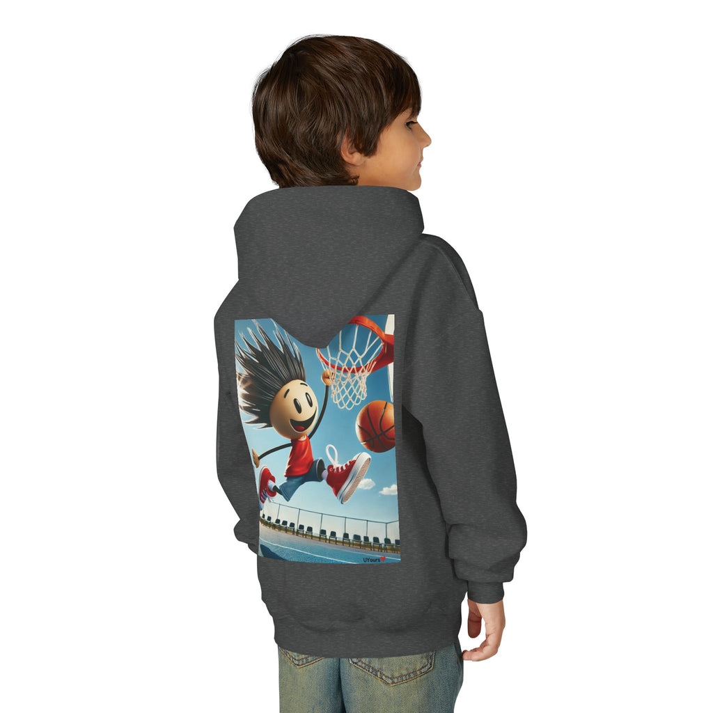 Hoops Champion: Stick Figure Dunk Edition Youth Hoodie Basketball