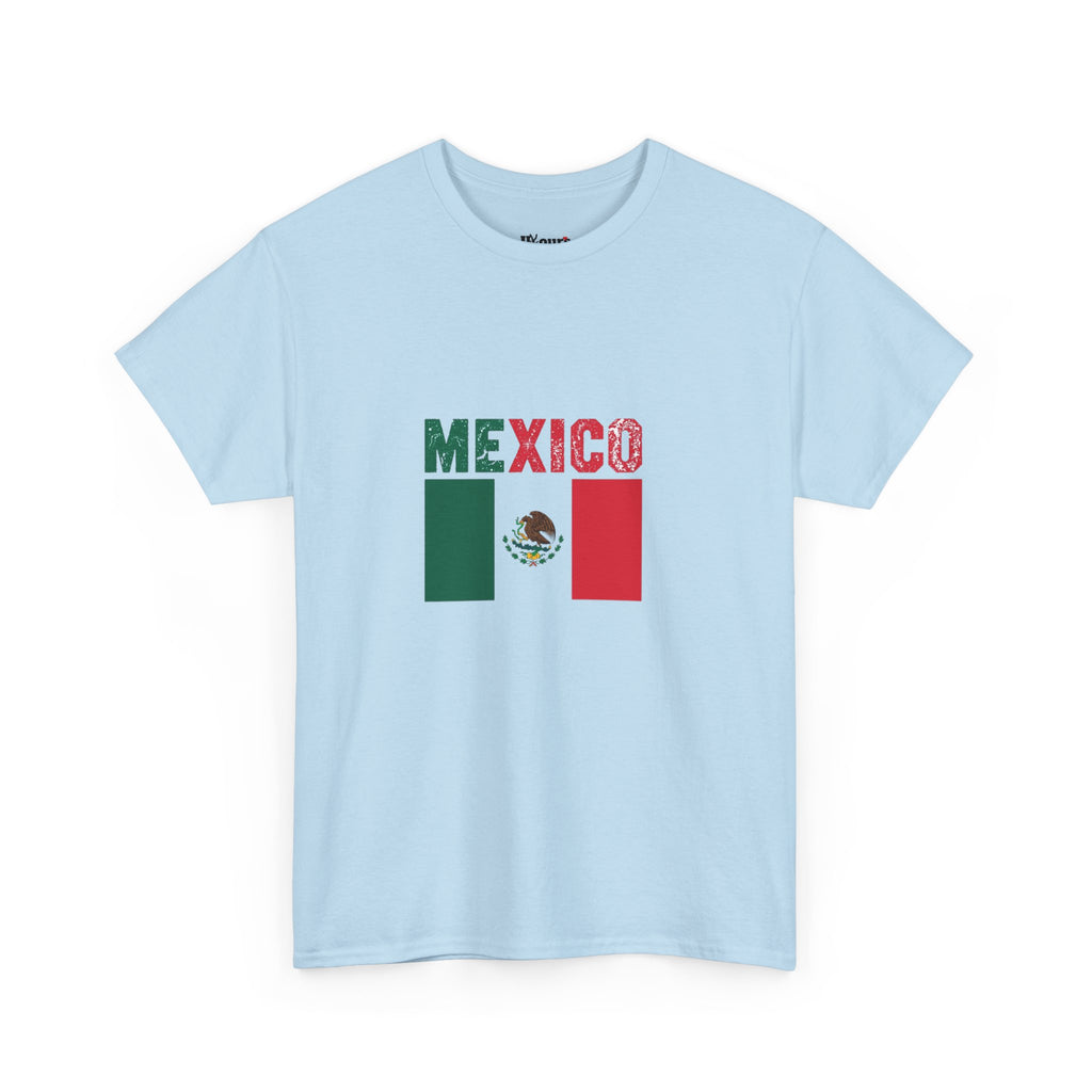 Mexico Flag T‑Shirt – Distressed Mexico Text with Mexican Flag Graphic