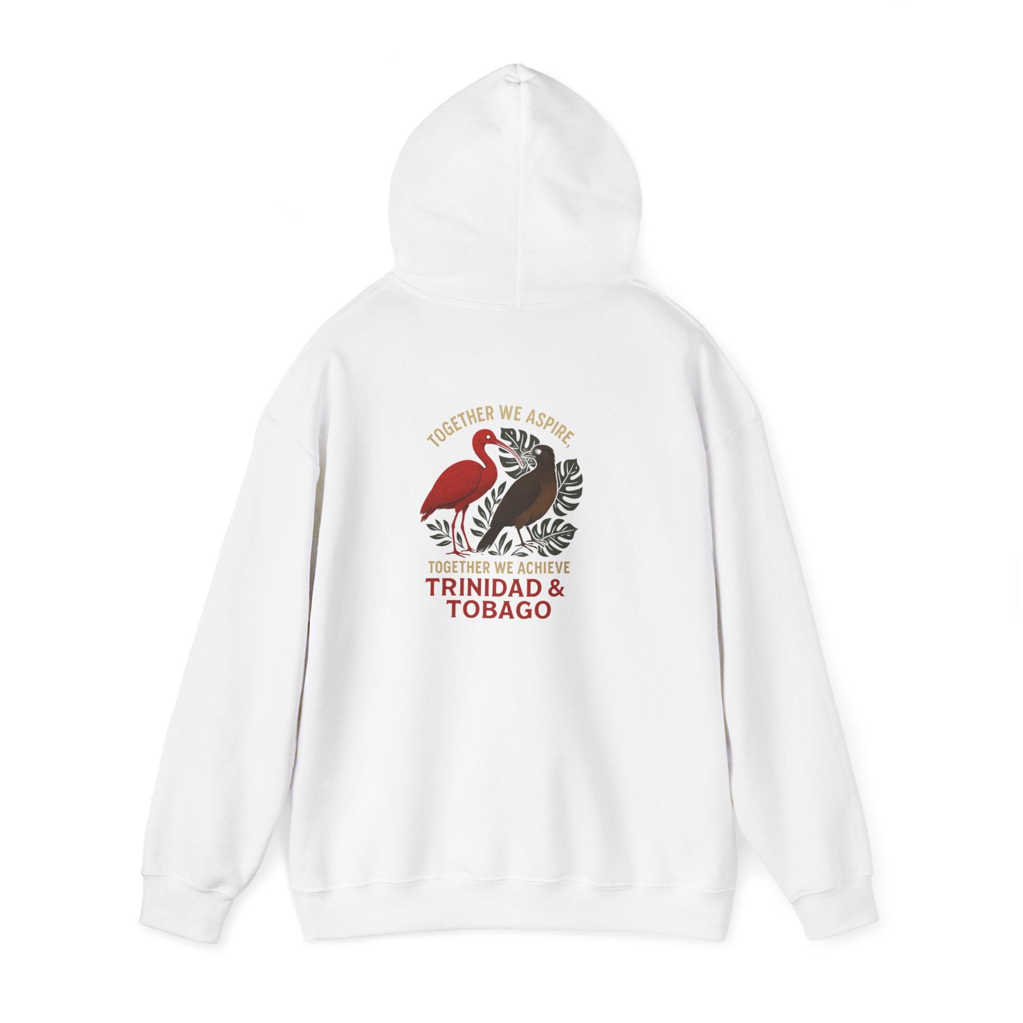 Trinidad & Tobago Heritage Hoodie — Together We Achieve Flamingo & Hummingbird Design