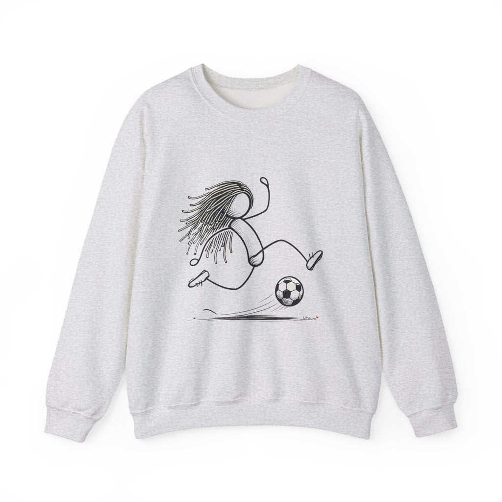 Dreadlock Soccer Unisex Heavy Blend™ Crewneck Sweatshirt Stick Figure Gift Soccer Football Fun