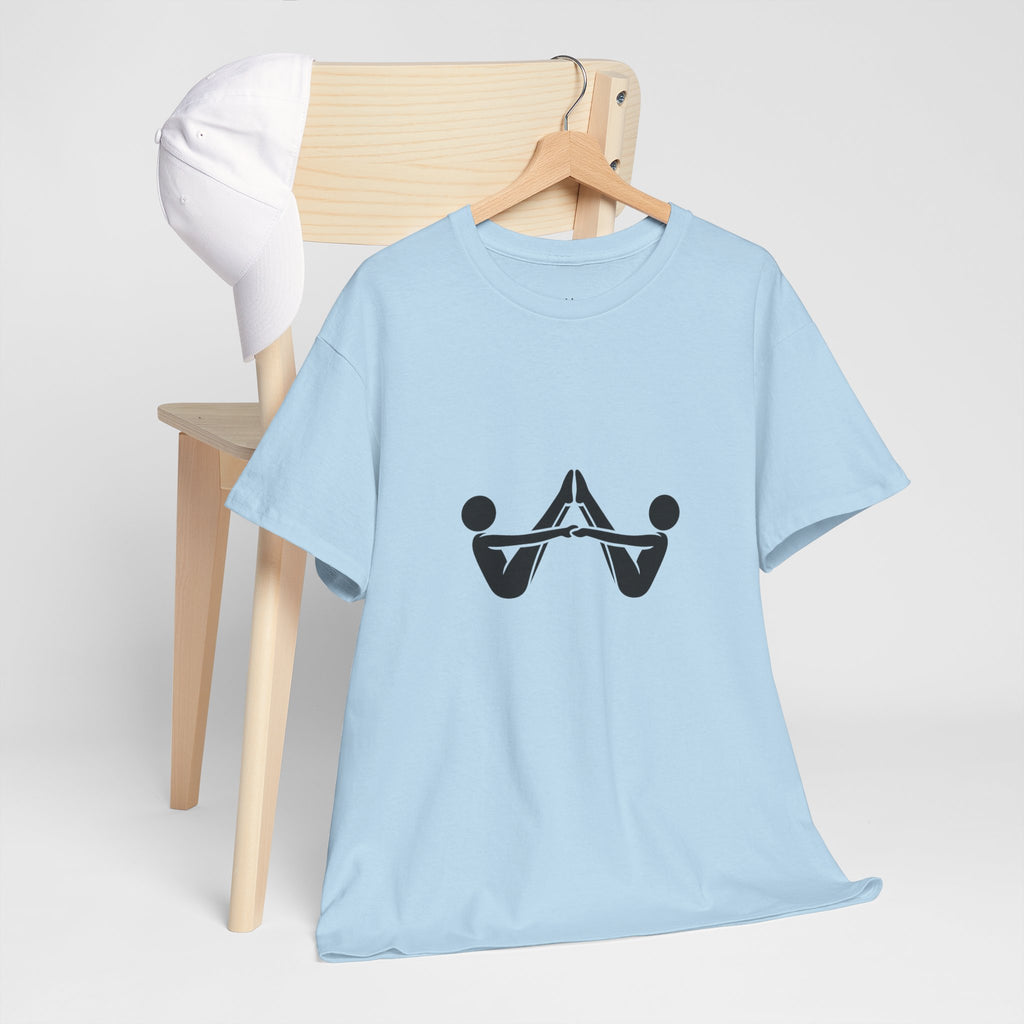 Abstract Mirror Hands T-Shirt — Minimalist Geometric Graphic Tee