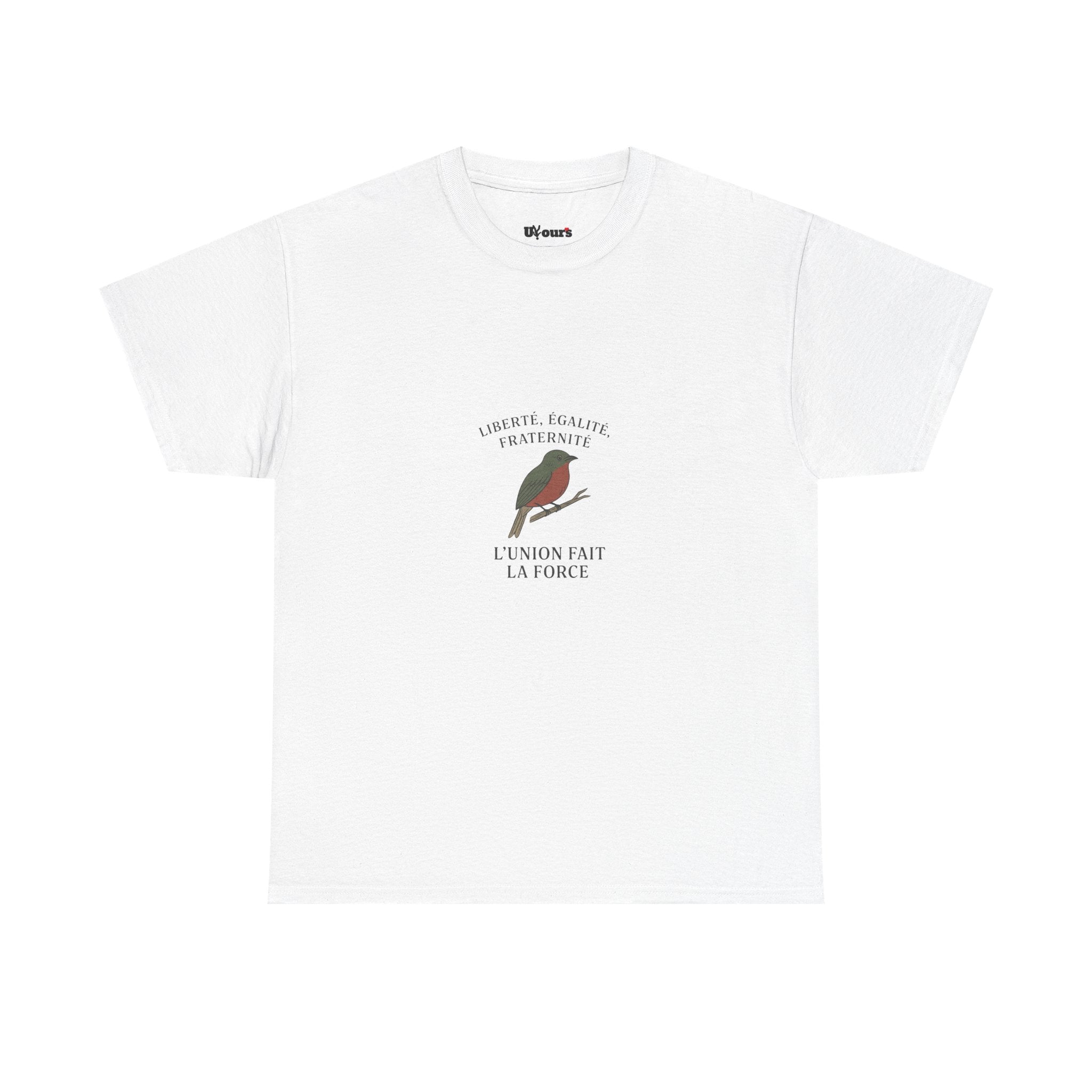 Robin Illustration Tee | French Text 'L'union Fait La Force'