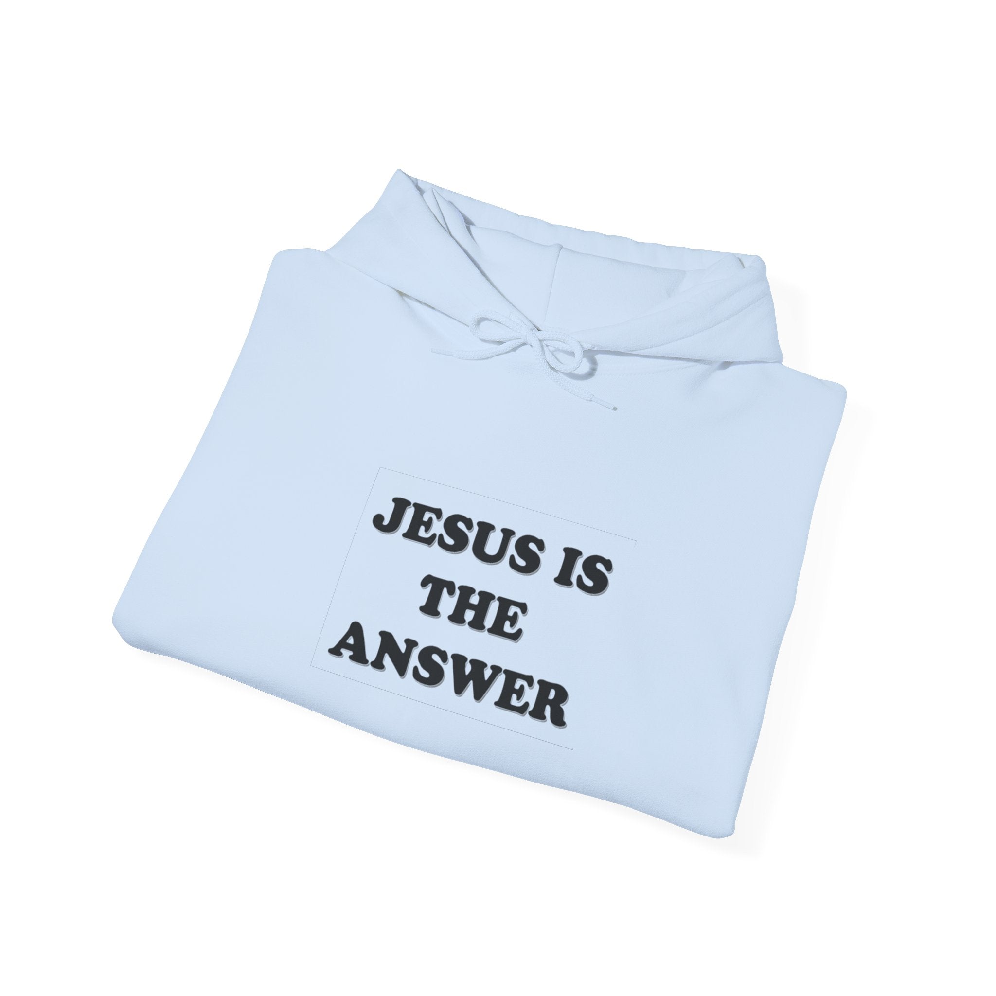 Jesus Is The Answer Hoodie - Unisex Heavy Blend Sweatshirt for Faith, Religious Gifts, Church Events, Comfortable Casual Wear