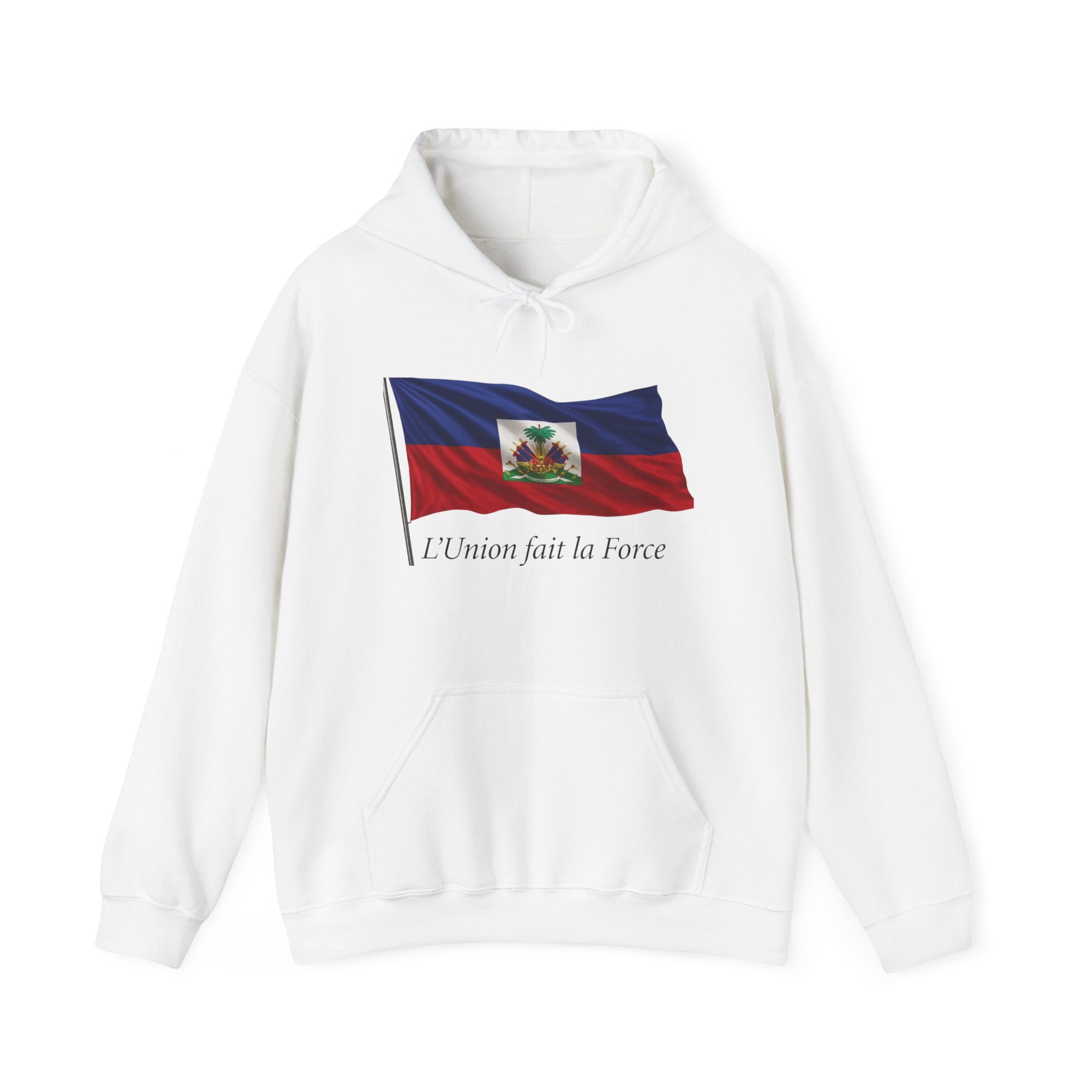 Haiti Flag Hoodie – "L'Union fait la Force" Pullover