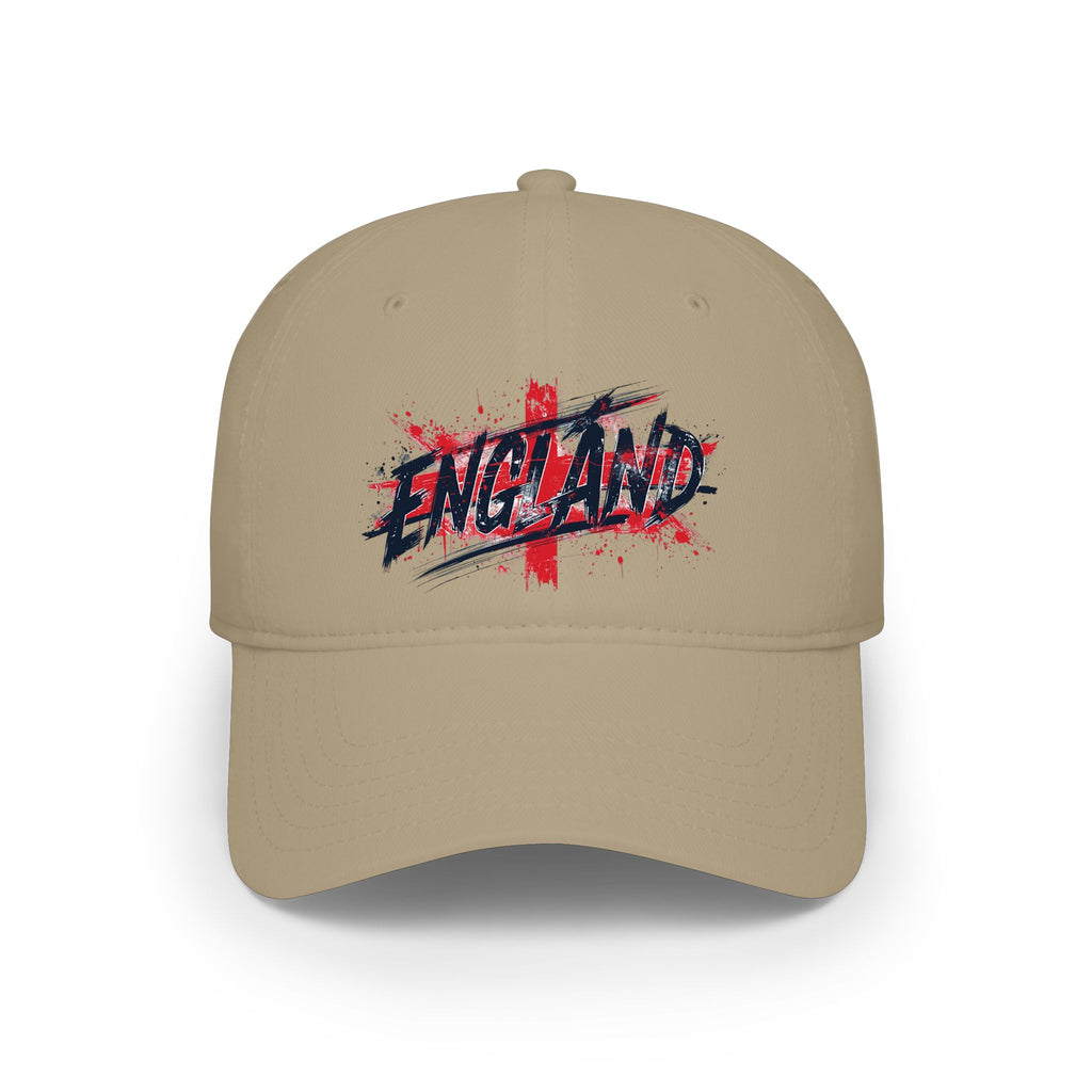 England Flag Baseball Cap – Grunge 'England' Logo Low Profile Hat, Patriotic Soccer Fan Gift
