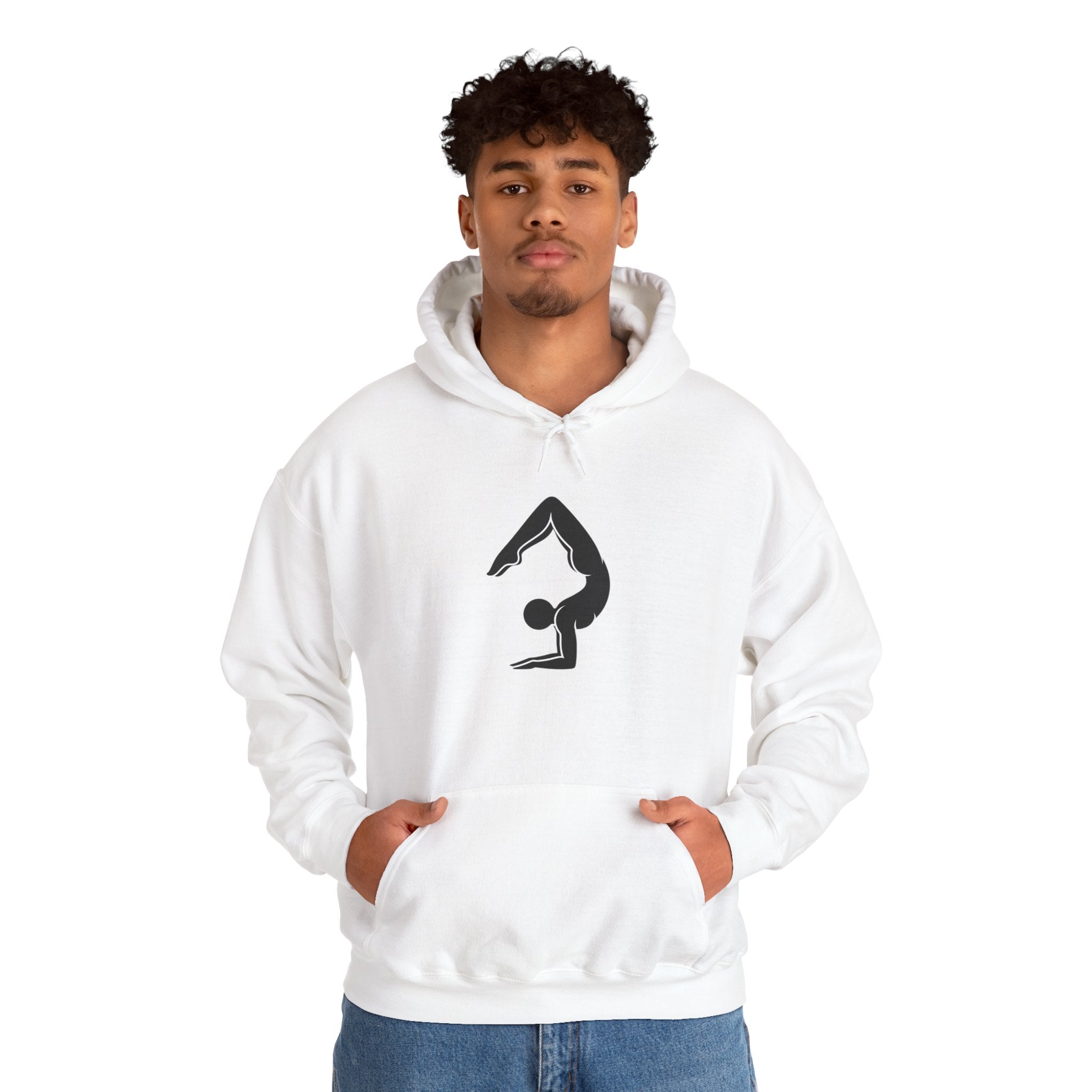 Yoga Pose Hoodie — Minimal Handstand Silhouette Sweatshirt