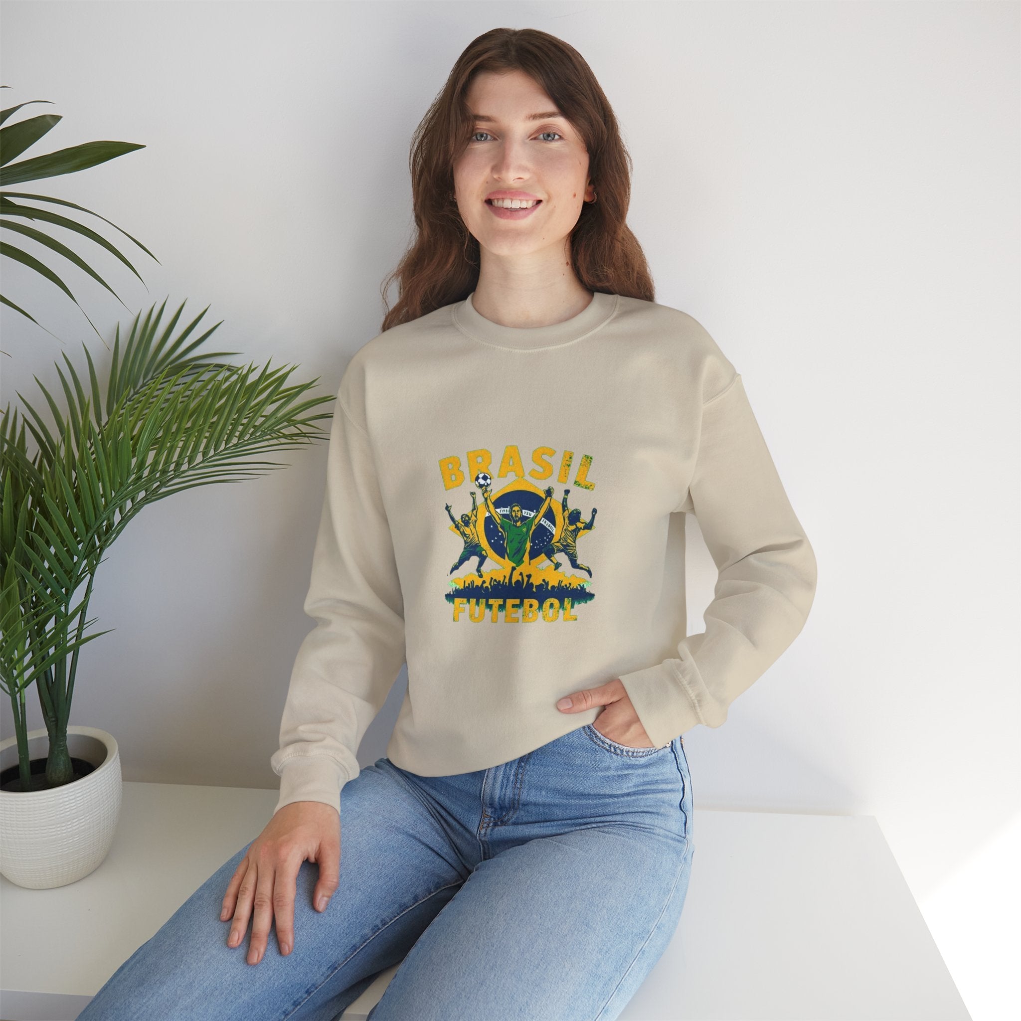 Brasil Futebol Crewneck Sweatshirt — Brazilian Soccer Graphic Pullover