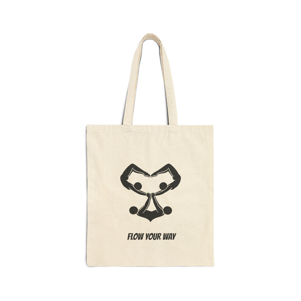 Yoga Flow Canvas Tote — "Flow Your Way" / "Peace in Every Breath" Eco Cotton Beach Bag