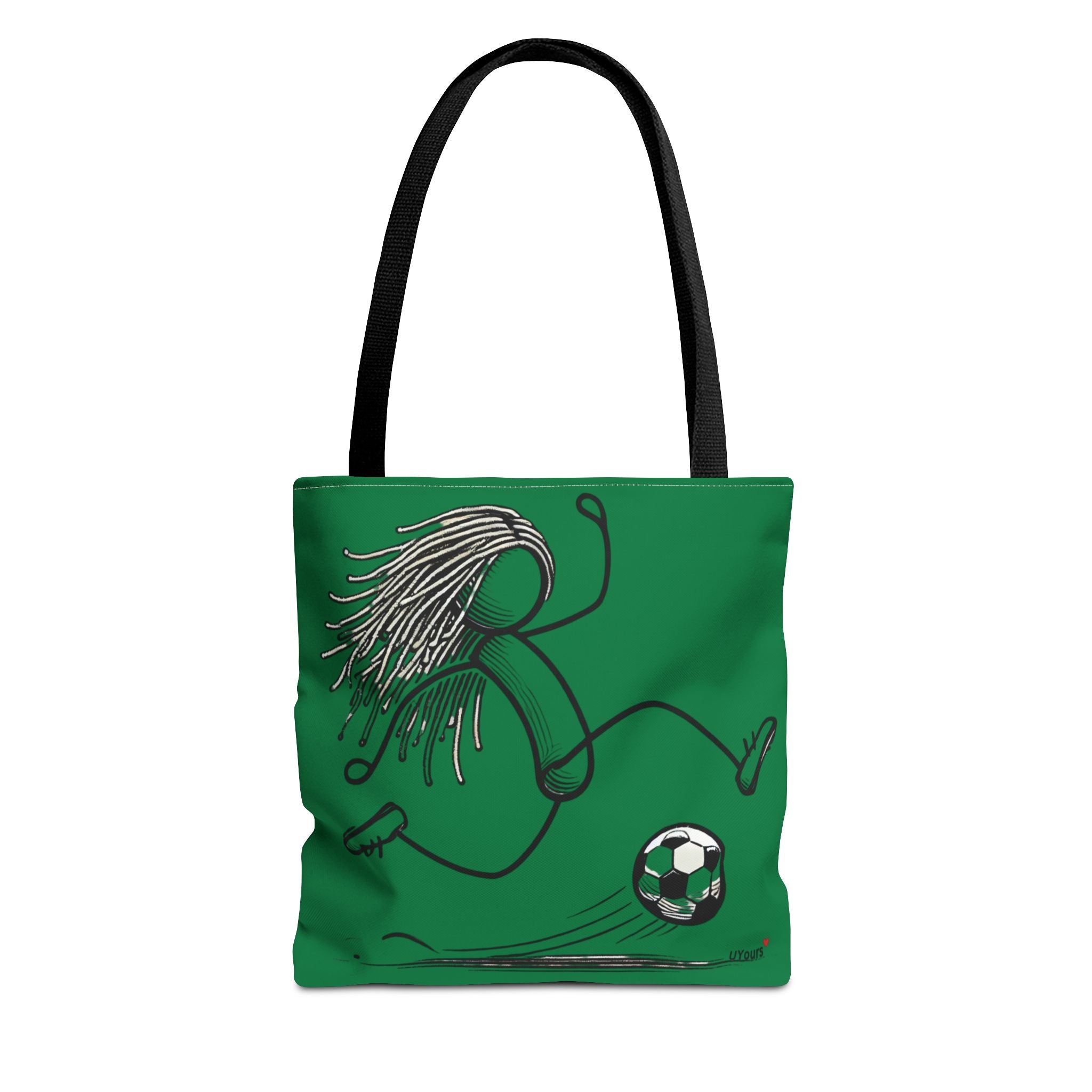 Soccer Girl Tote Bag – Green All-Over Print Sports Tote