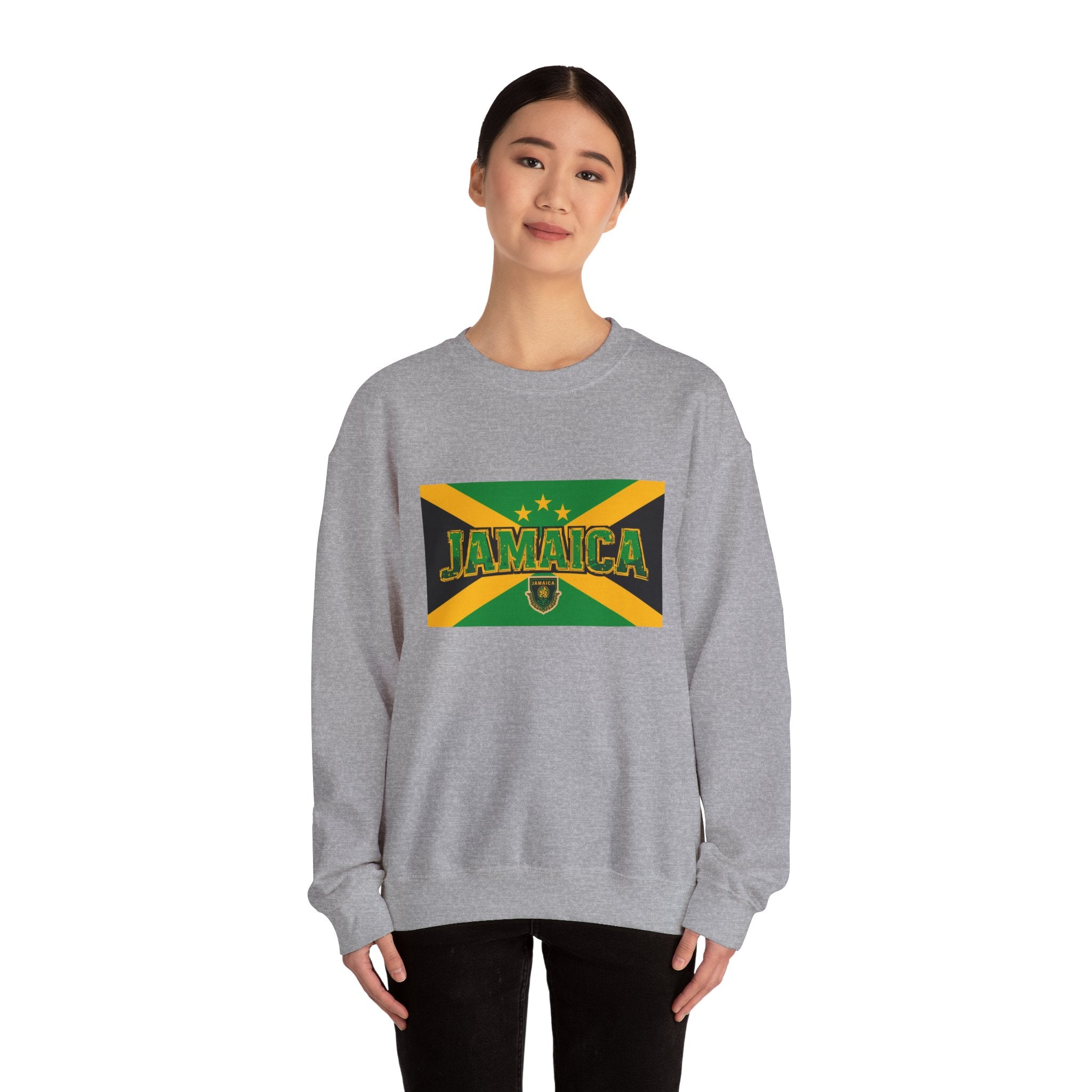 Jamaica Flag Crewneck Sweatshirt — Retro Jamaica Graphic Pullover