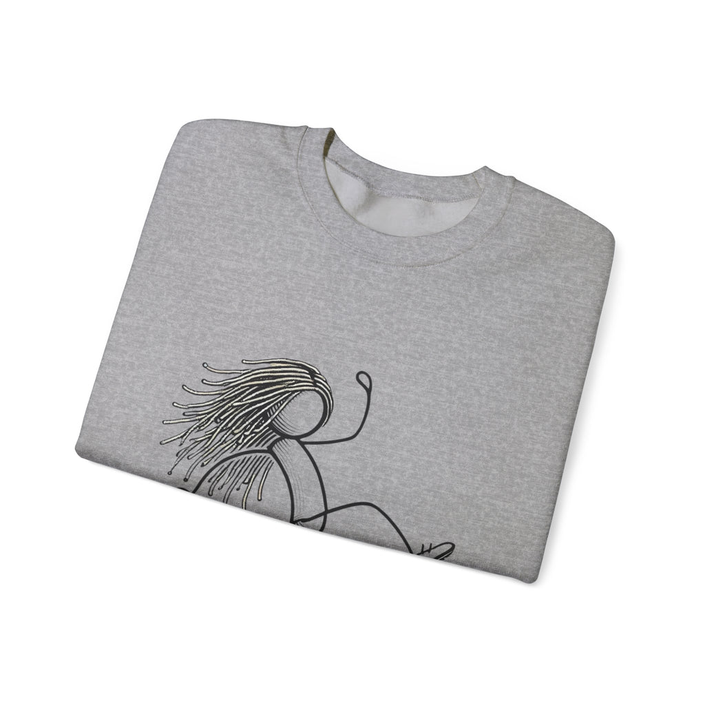 Dreadlock Soccer Unisex Heavy Blend™ Crewneck Sweatshirt Stick Figure Gift Soccer Football Fun