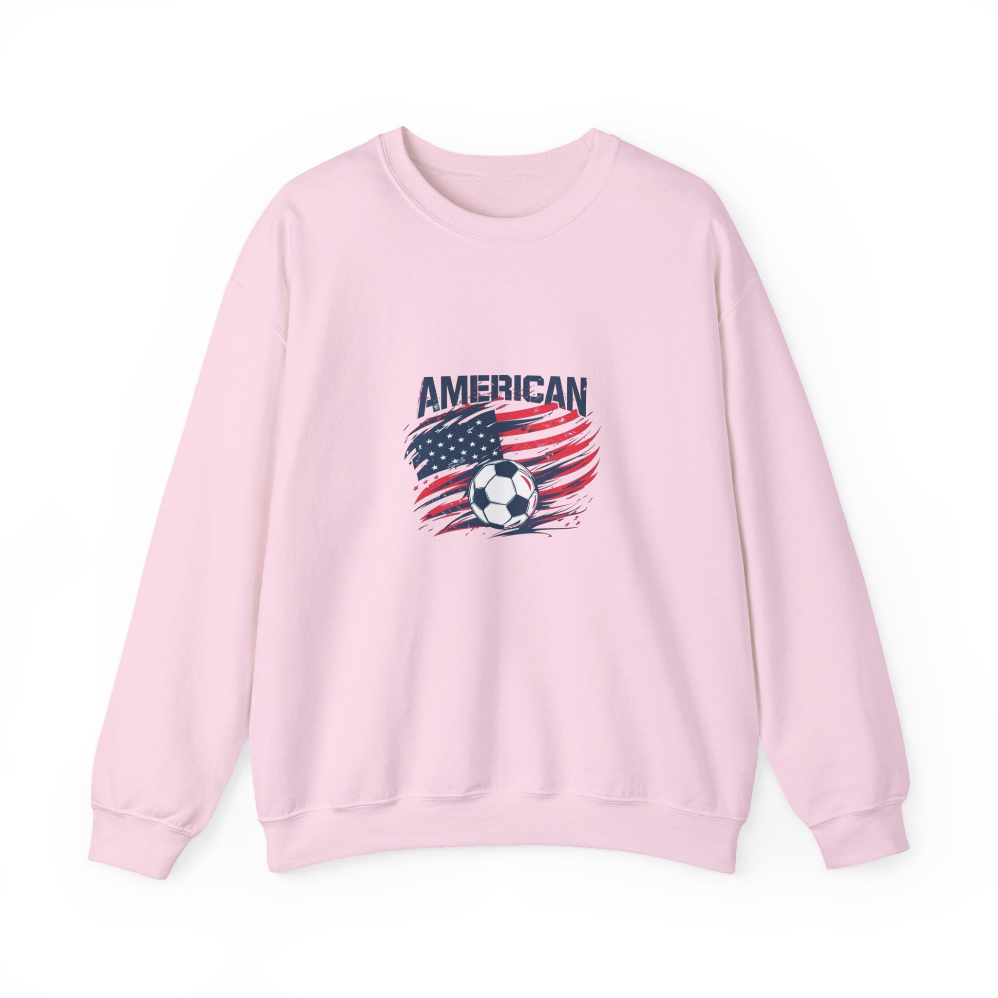 American Soccer Crewneck Sweatshirt — USA Flag & Soccer Ball Graphic