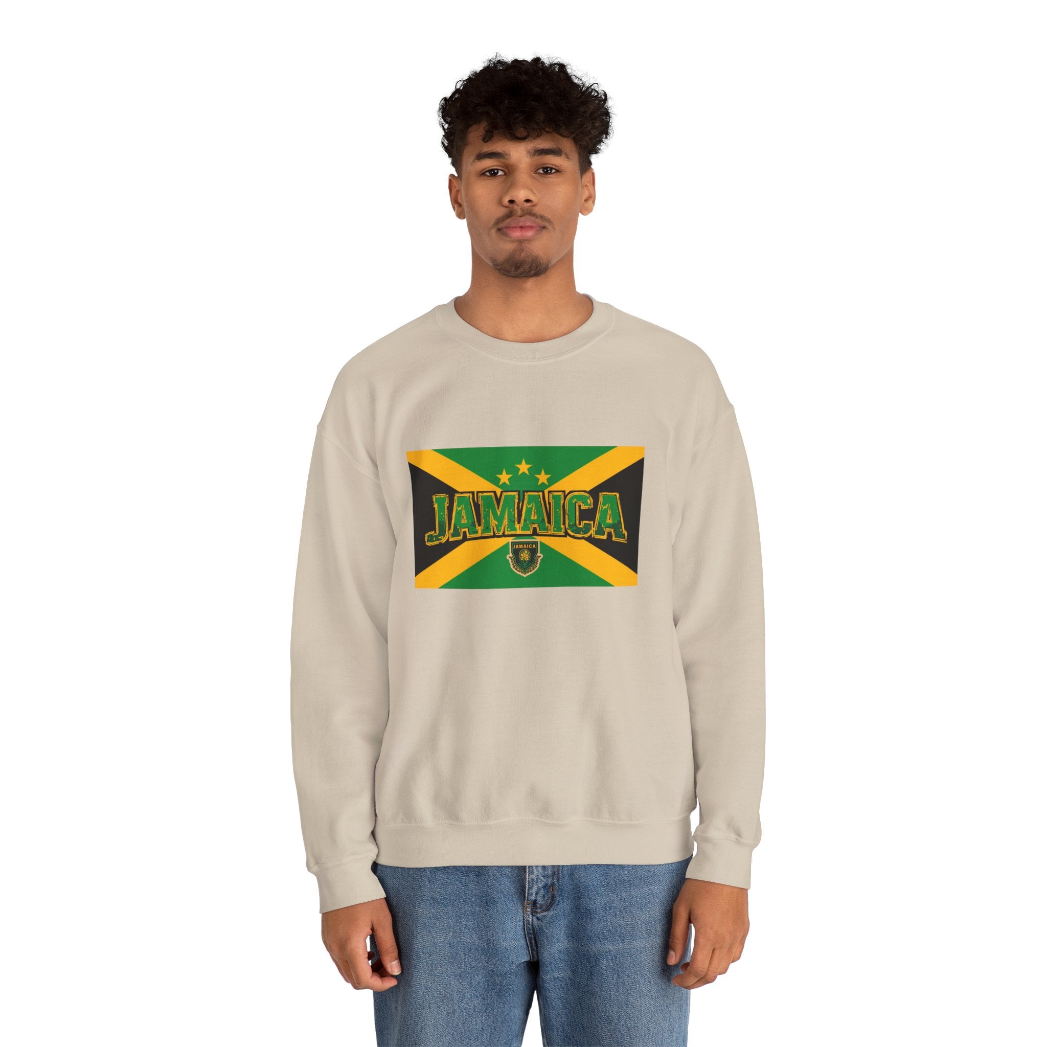 Jamaica Flag Crewneck Sweatshirt — Retro Jamaica Graphic Pullover
