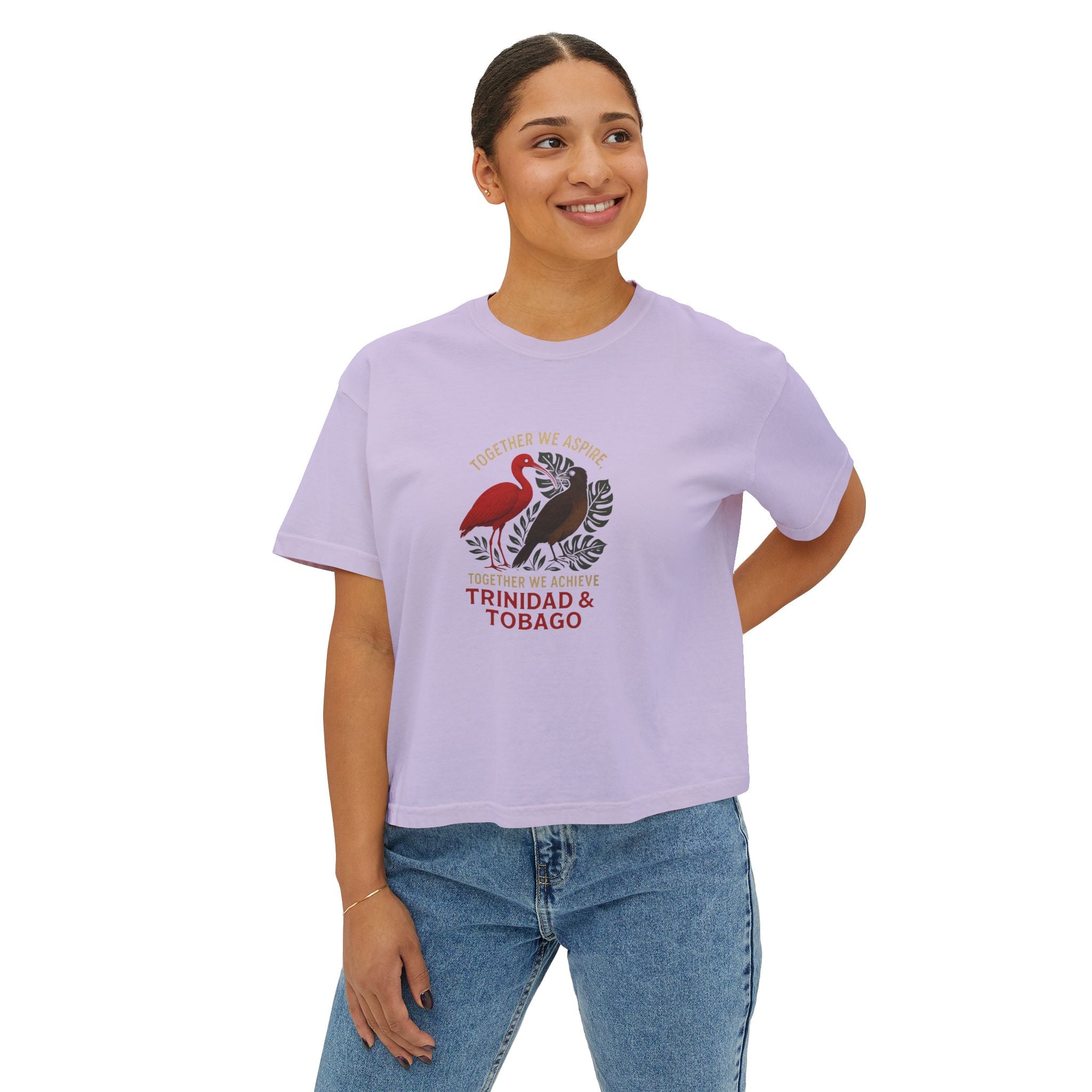 Trinidad & Tobago Graphic Tee — 'Together We Achieve' Women’s Boxy Shirt