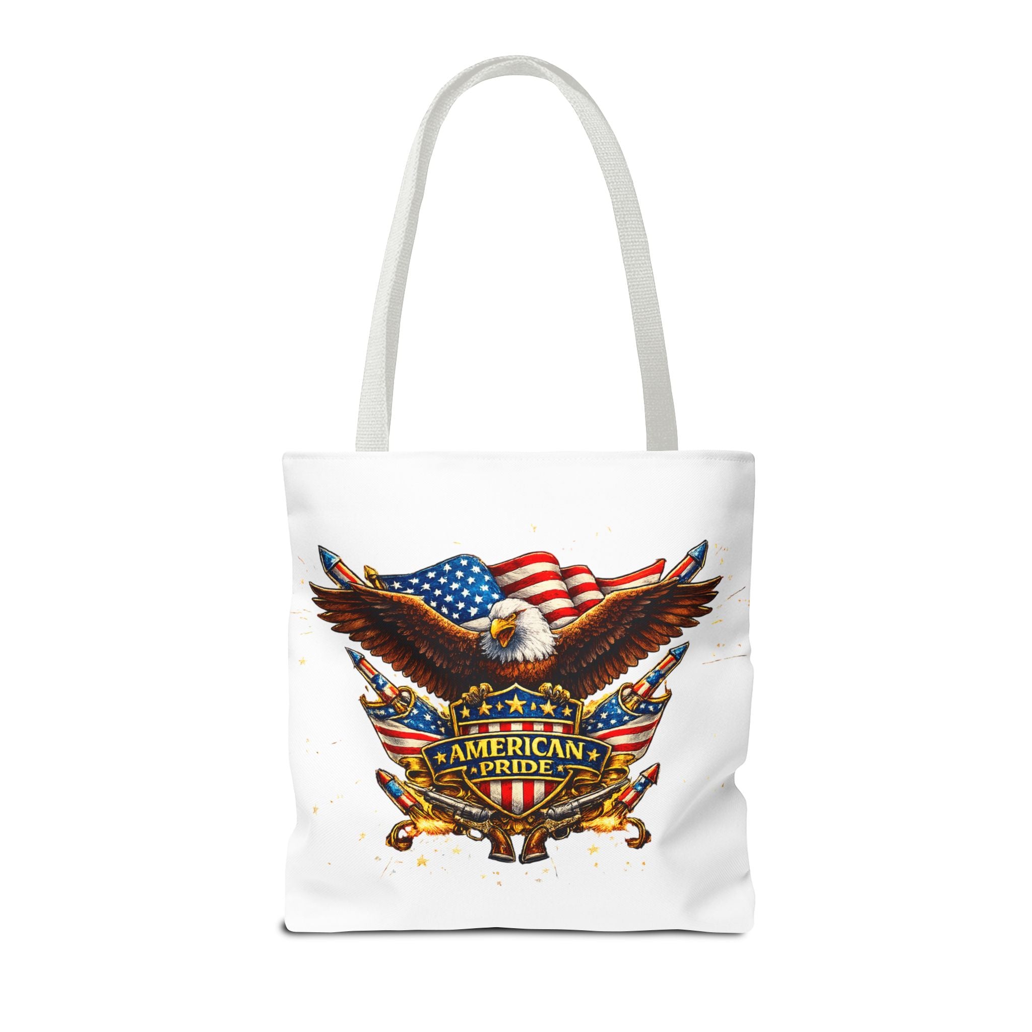 Patriotic USA Tote Bag — American Pride Eagle & Flag All-Over Print