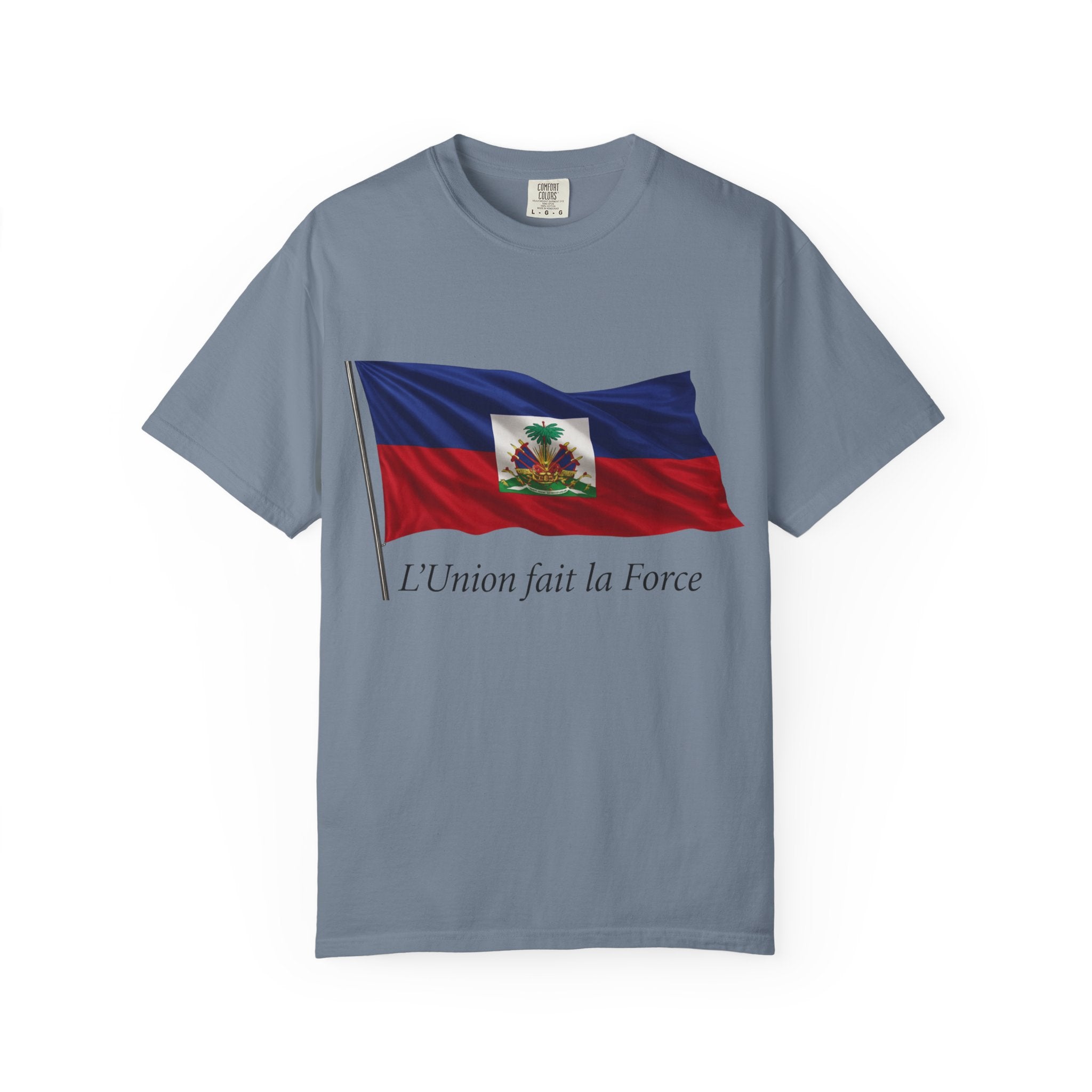 Haiti Flag T-Shirt — "L'Union fait la Force" Patriotic Tee