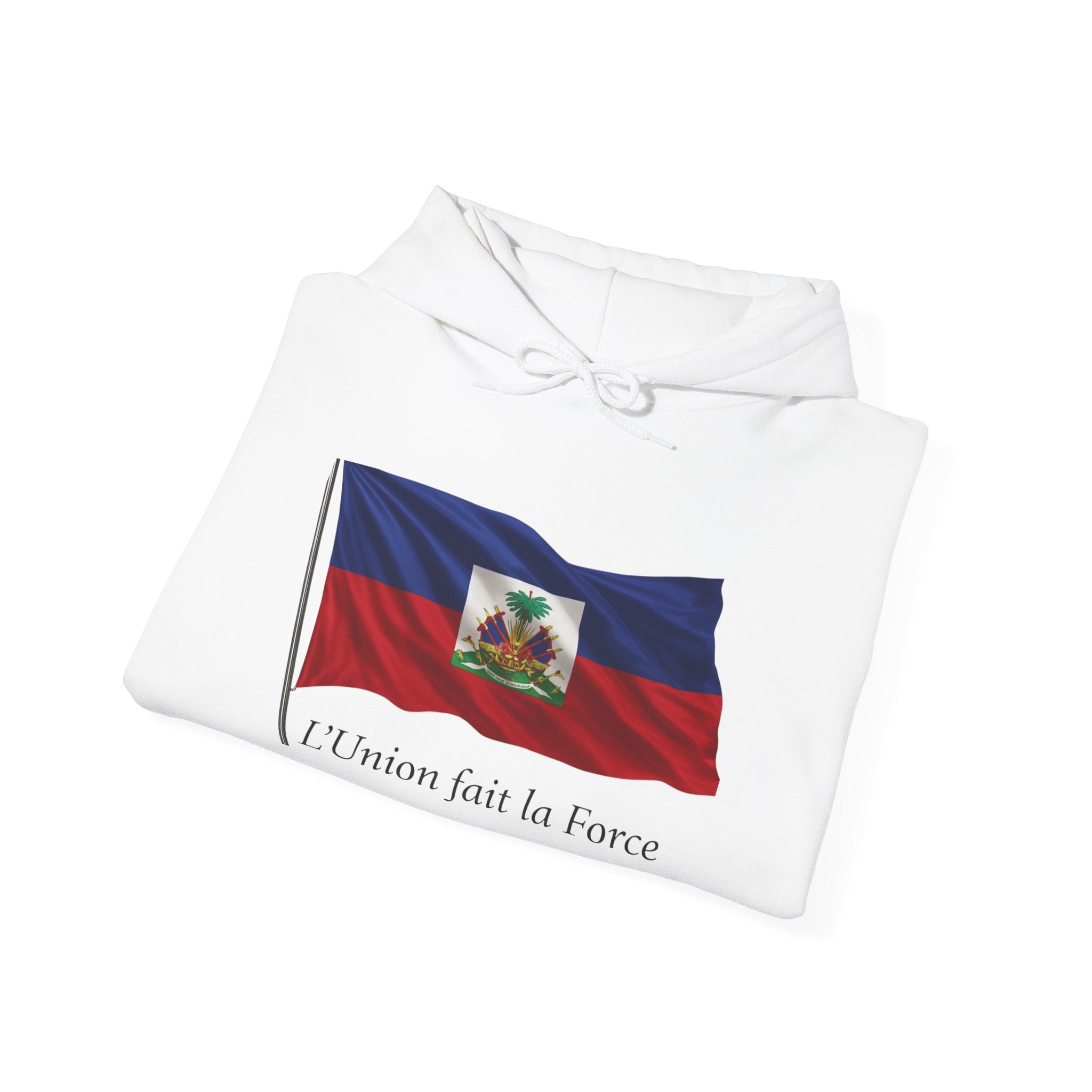 Haiti Flag Hoodie – "L'Union fait la Force" Pullover