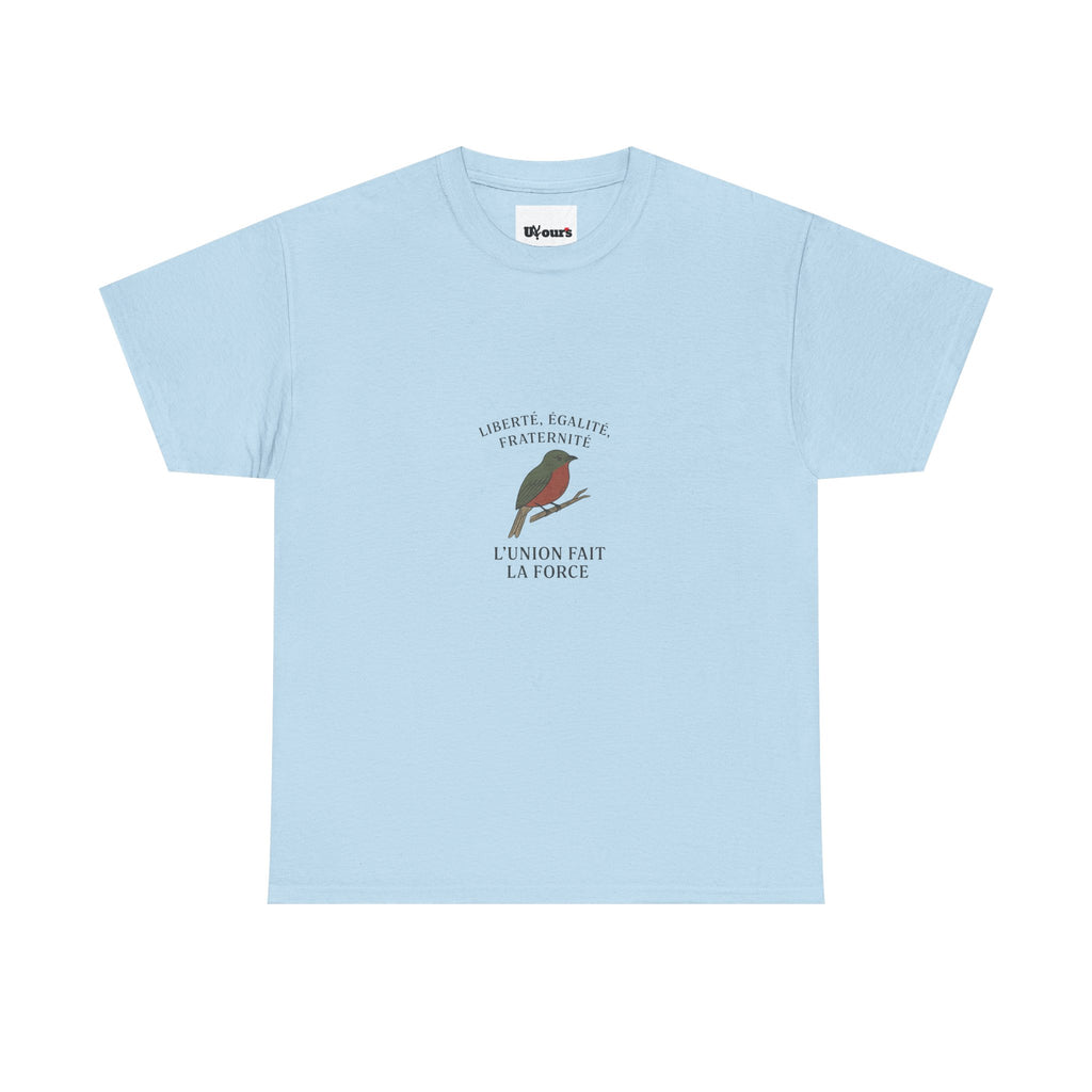 Robin Illustration Tee | French Text 'L'union Fait La Force'