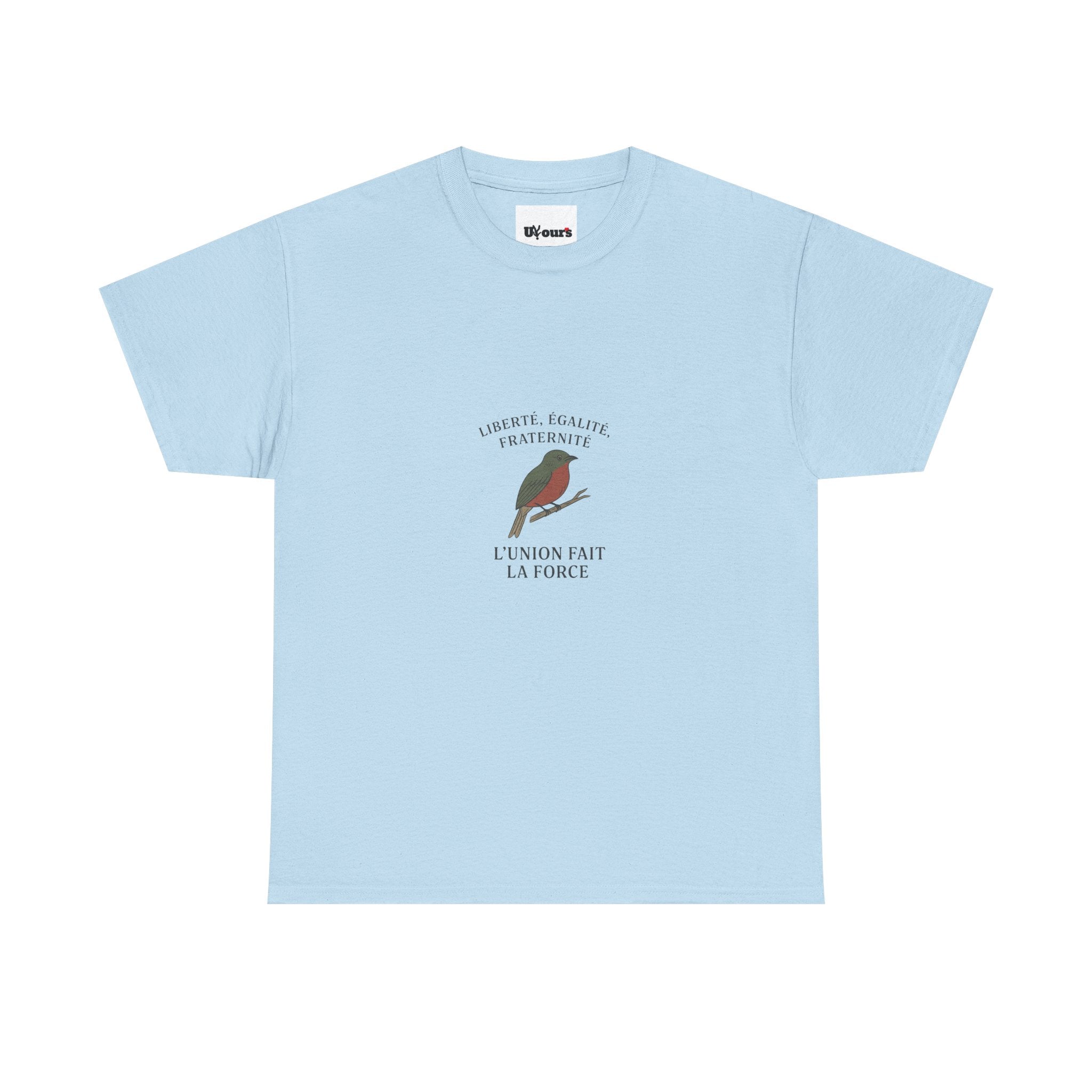 Robin Illustration Tee | French Text 'L'union Fait La Force'