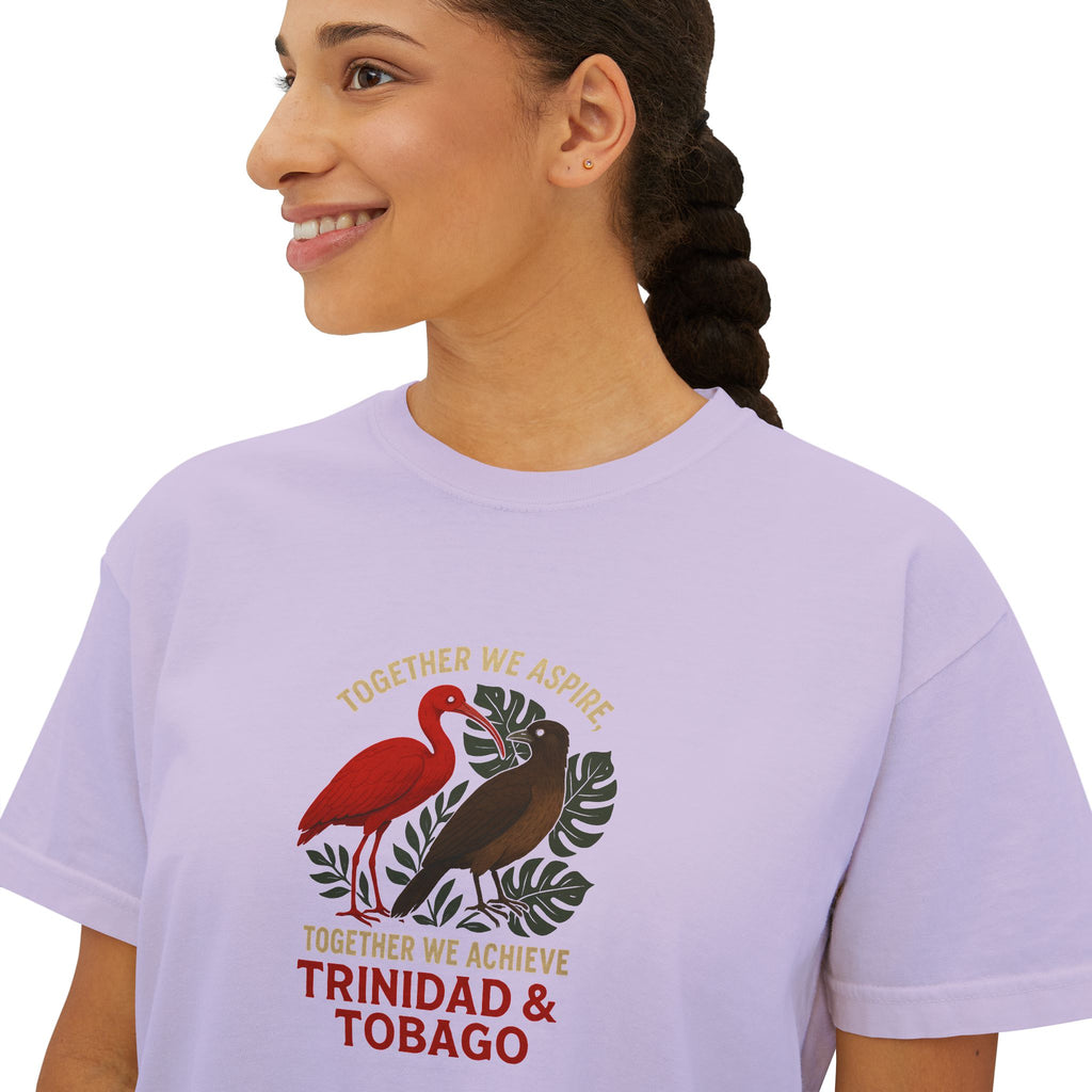Trinidad & Tobago Graphic Tee — 'Together We Achieve' Women’s Boxy Shirt